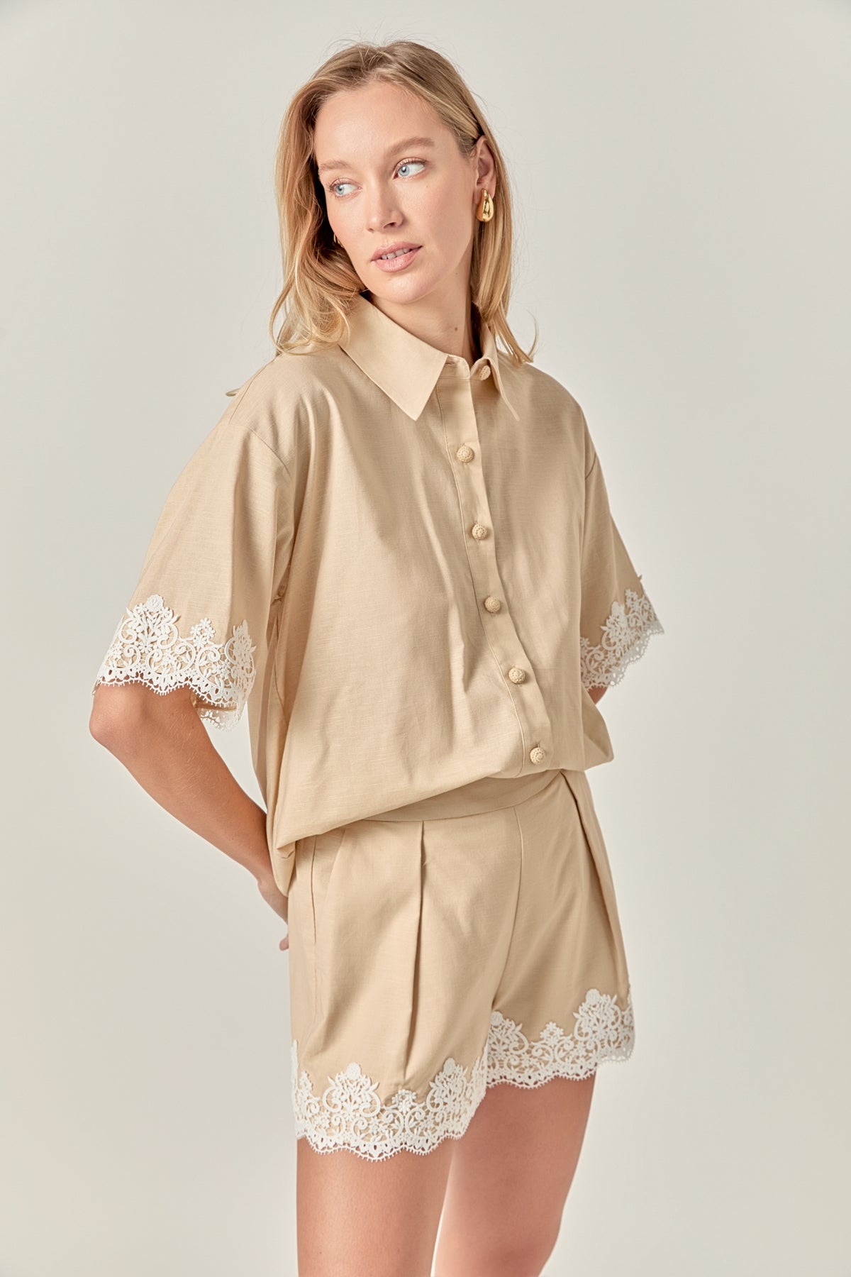 The Eloise Lace Linen Shirt