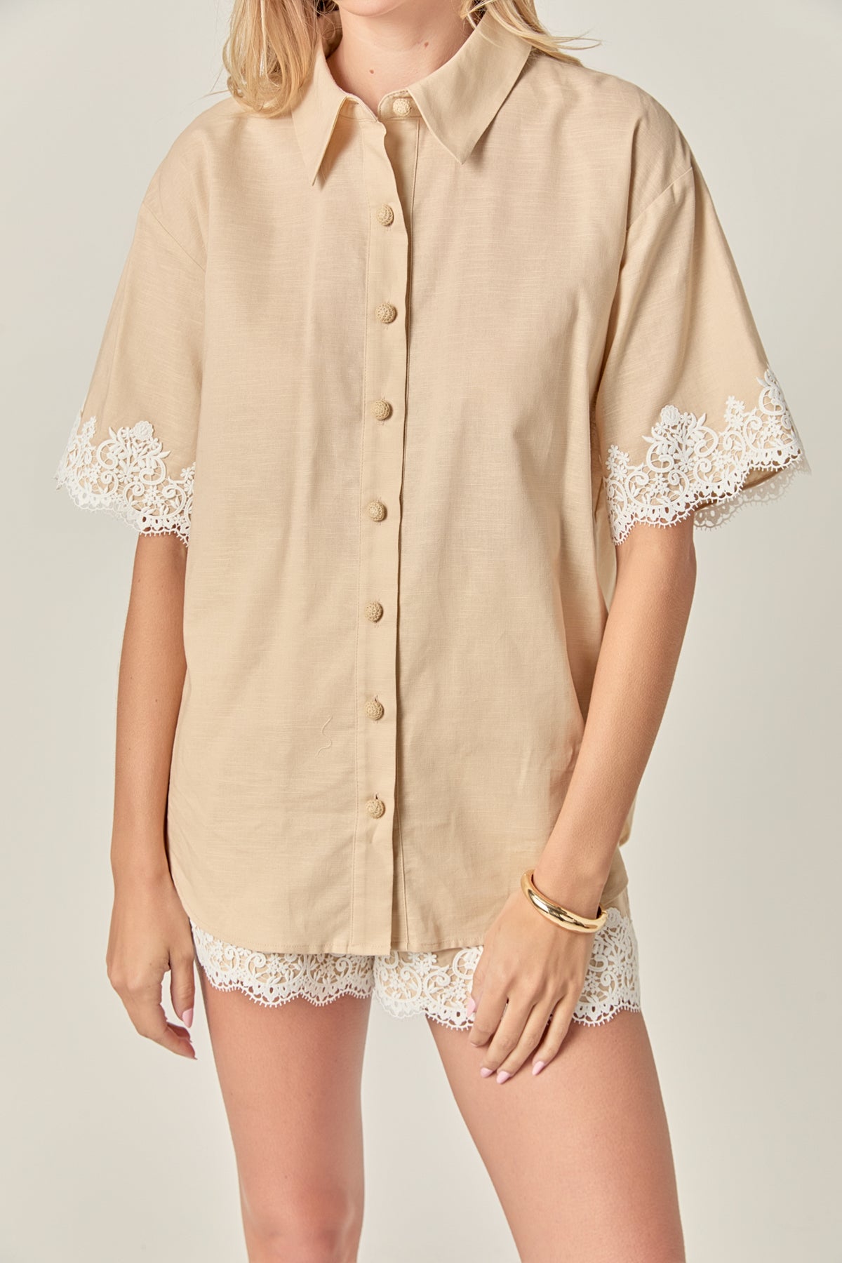 The Eloise Lace Linen Shirt