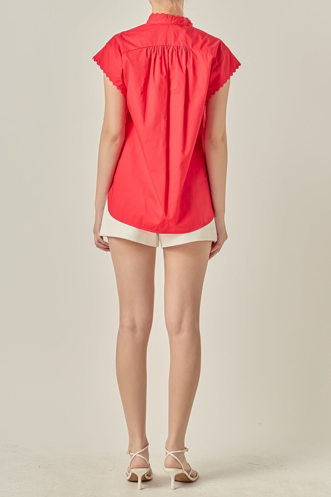 Scallop Trim Ric Rac Short Sleeve Shirt