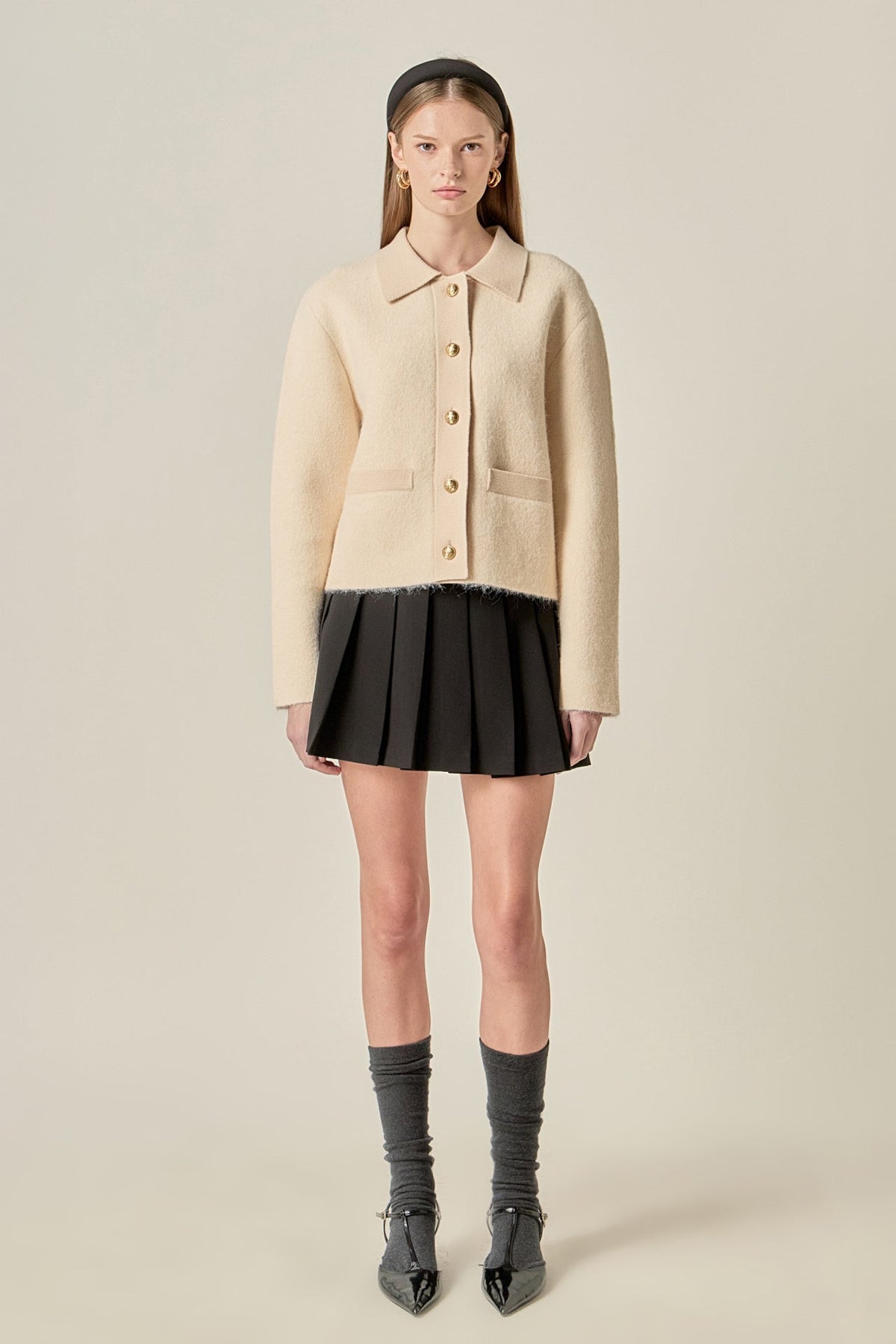 Contrast Placket Cardigan