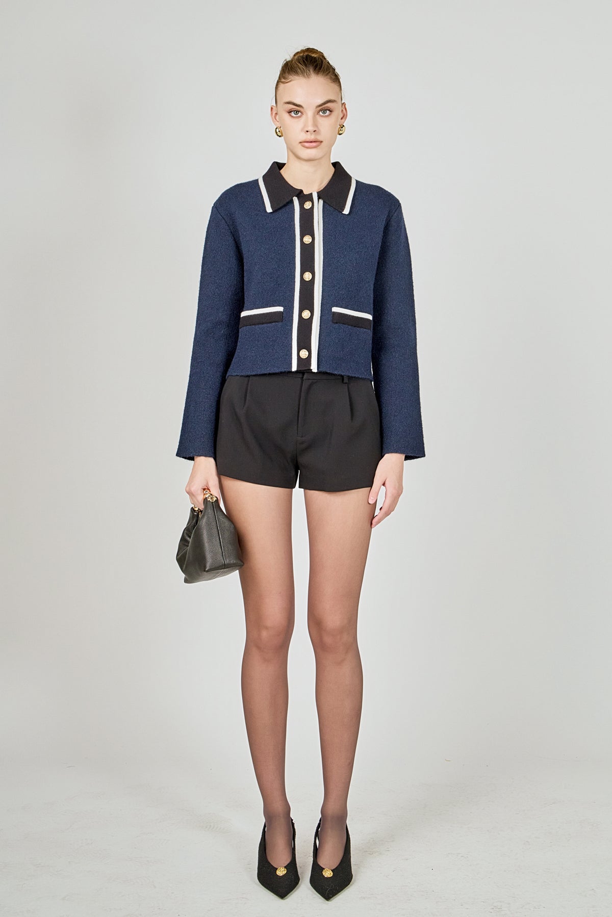 Contrast Placket Cardigan