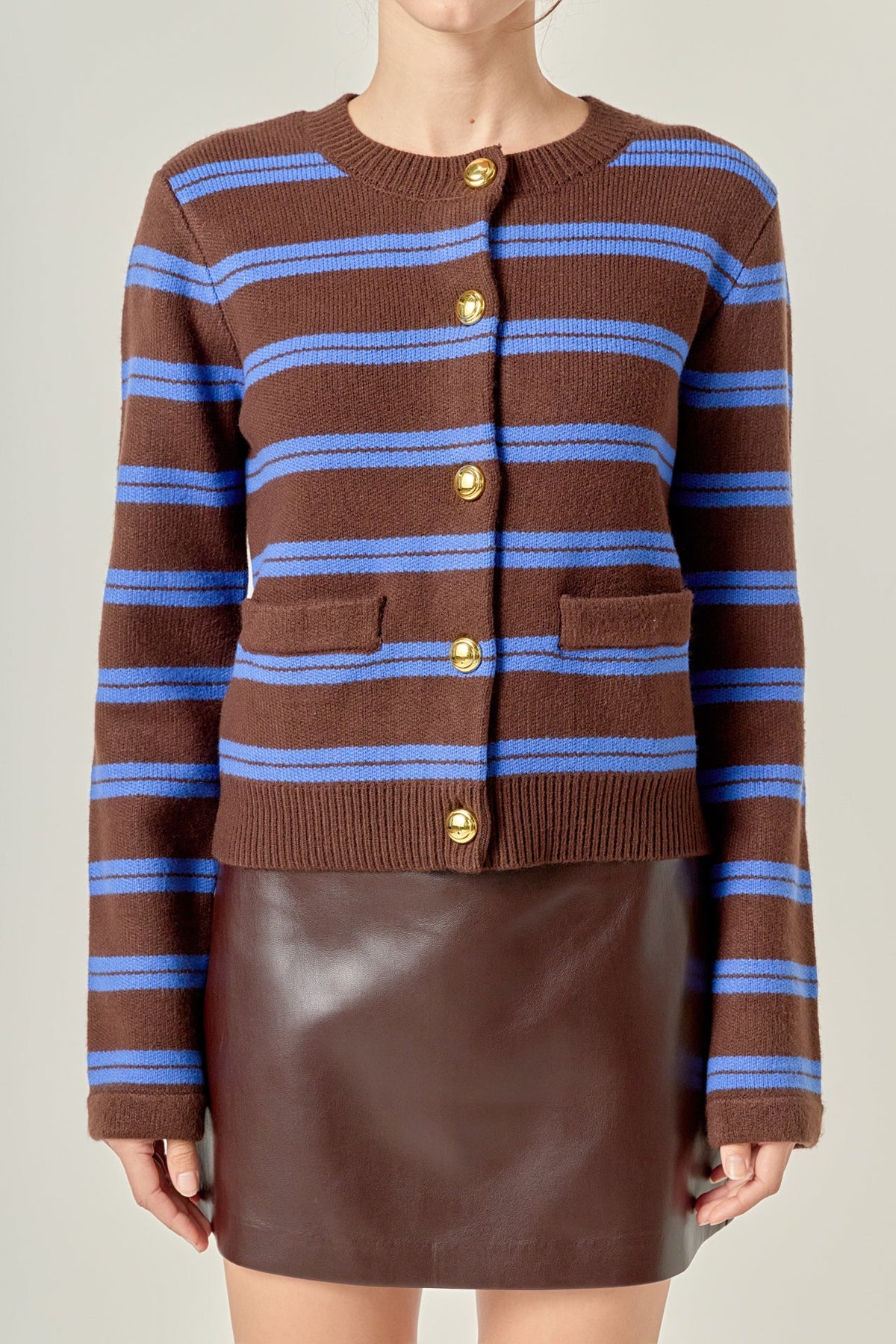 Striped Gold Button Cardigan