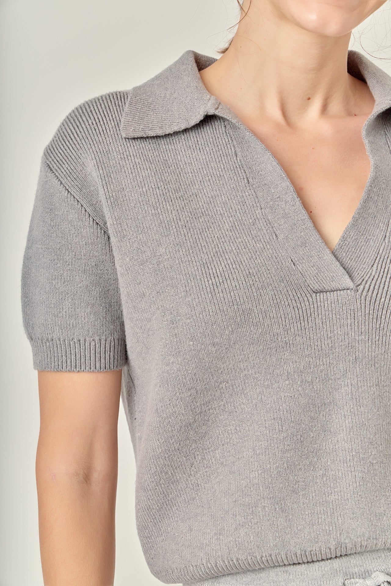 Polo Knit Short Sleeve Top