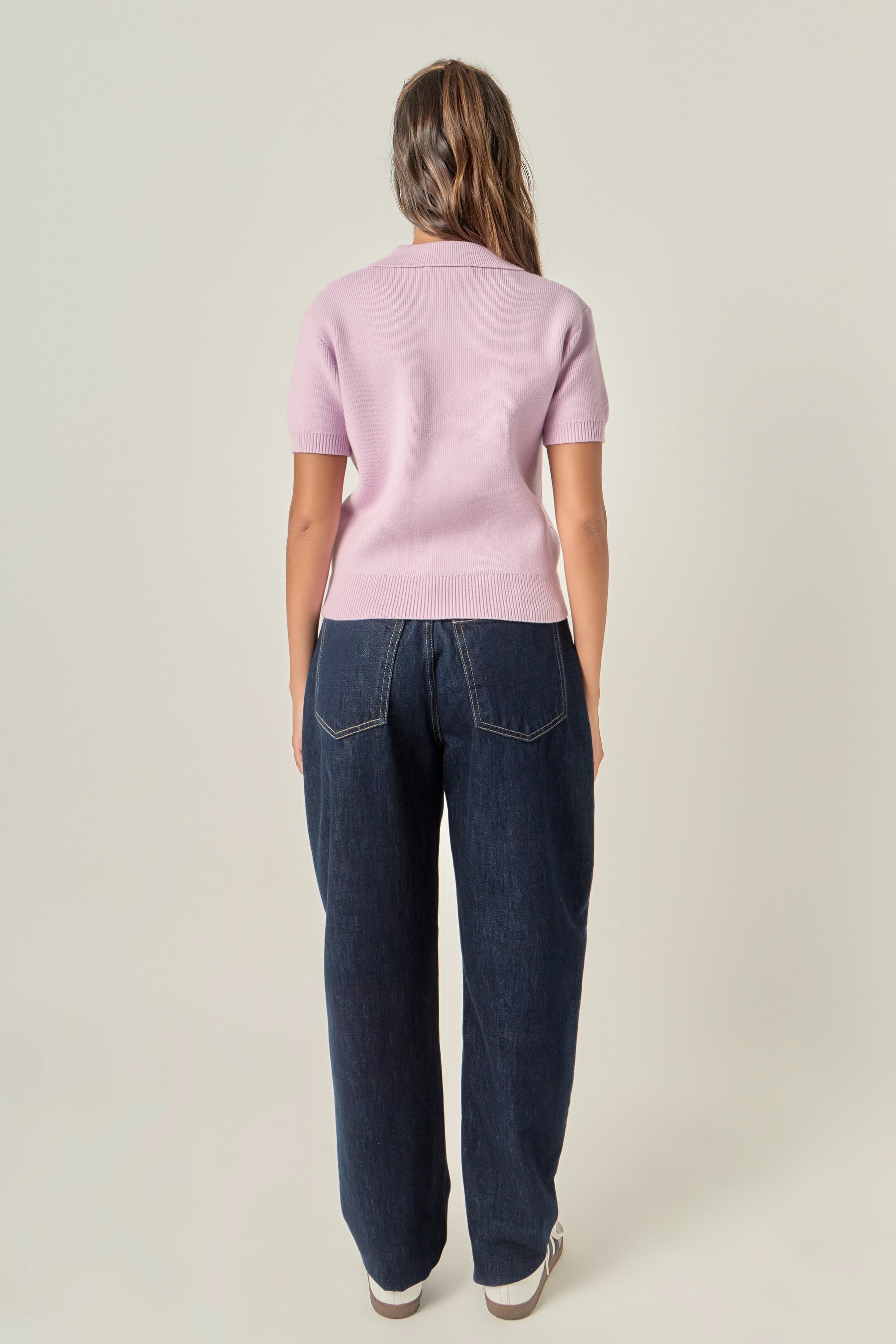 Polo Knit Short Sleeve Top