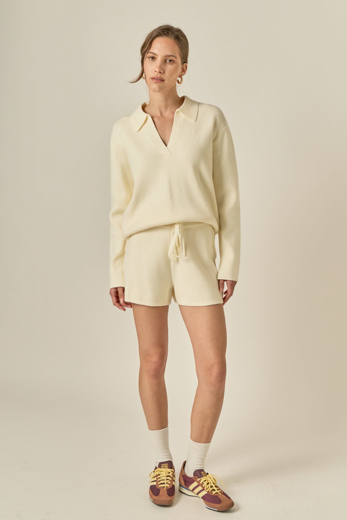 Oversized Collar Knit Top