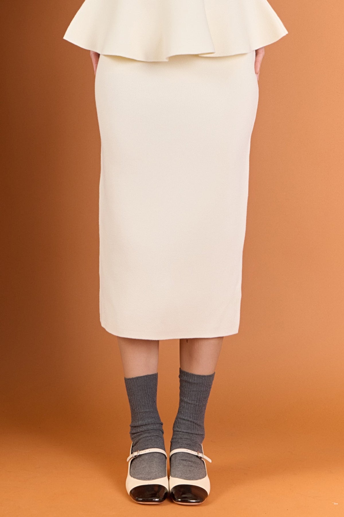 H-Line Knit Midi Skirt