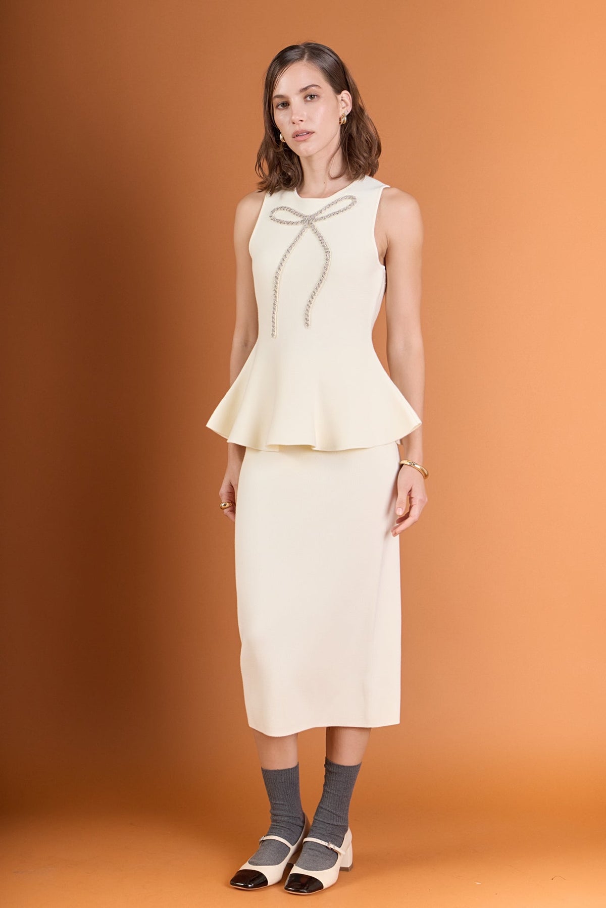 H-Line Knit Midi Skirt