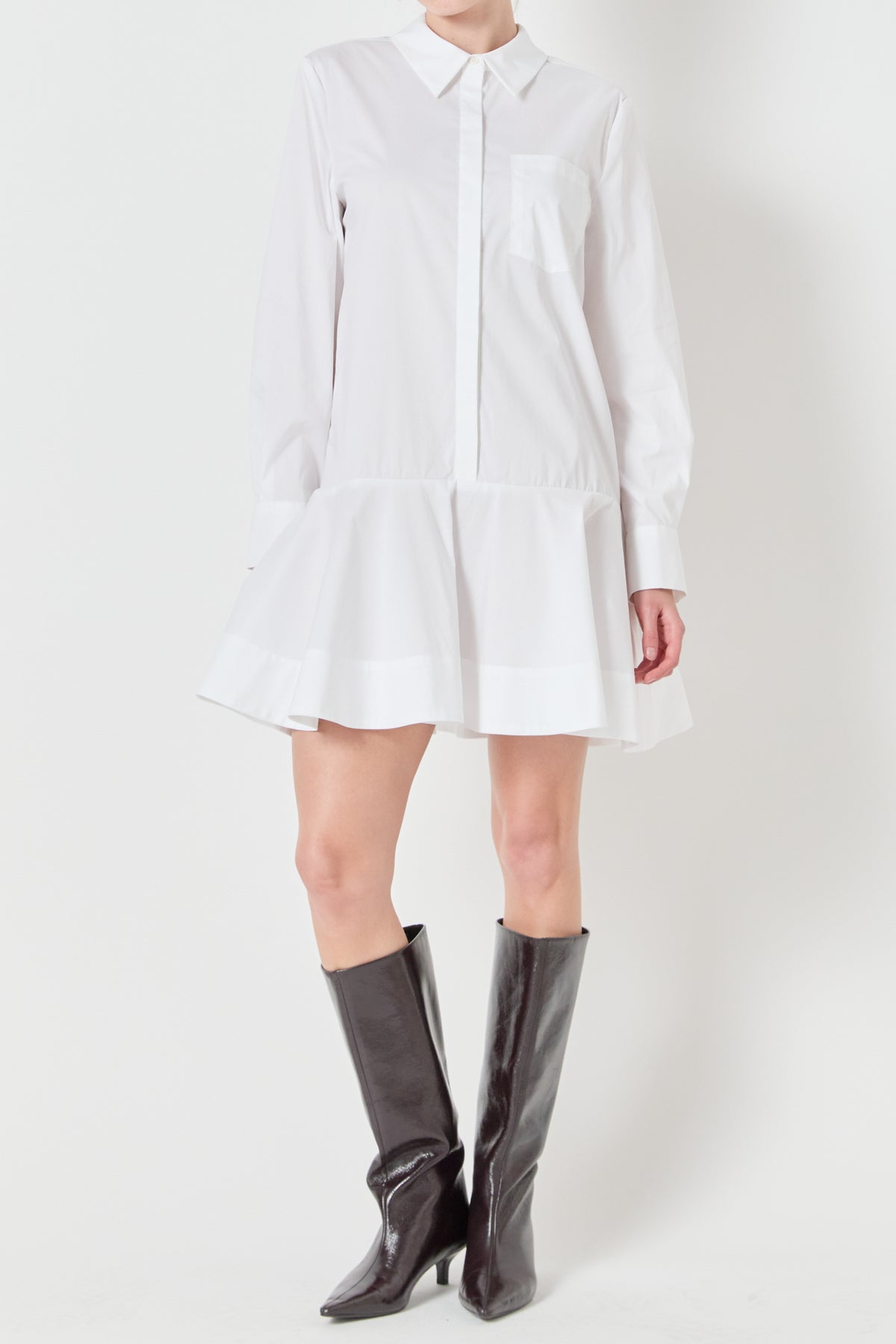 Collared Flare Skirt Dress