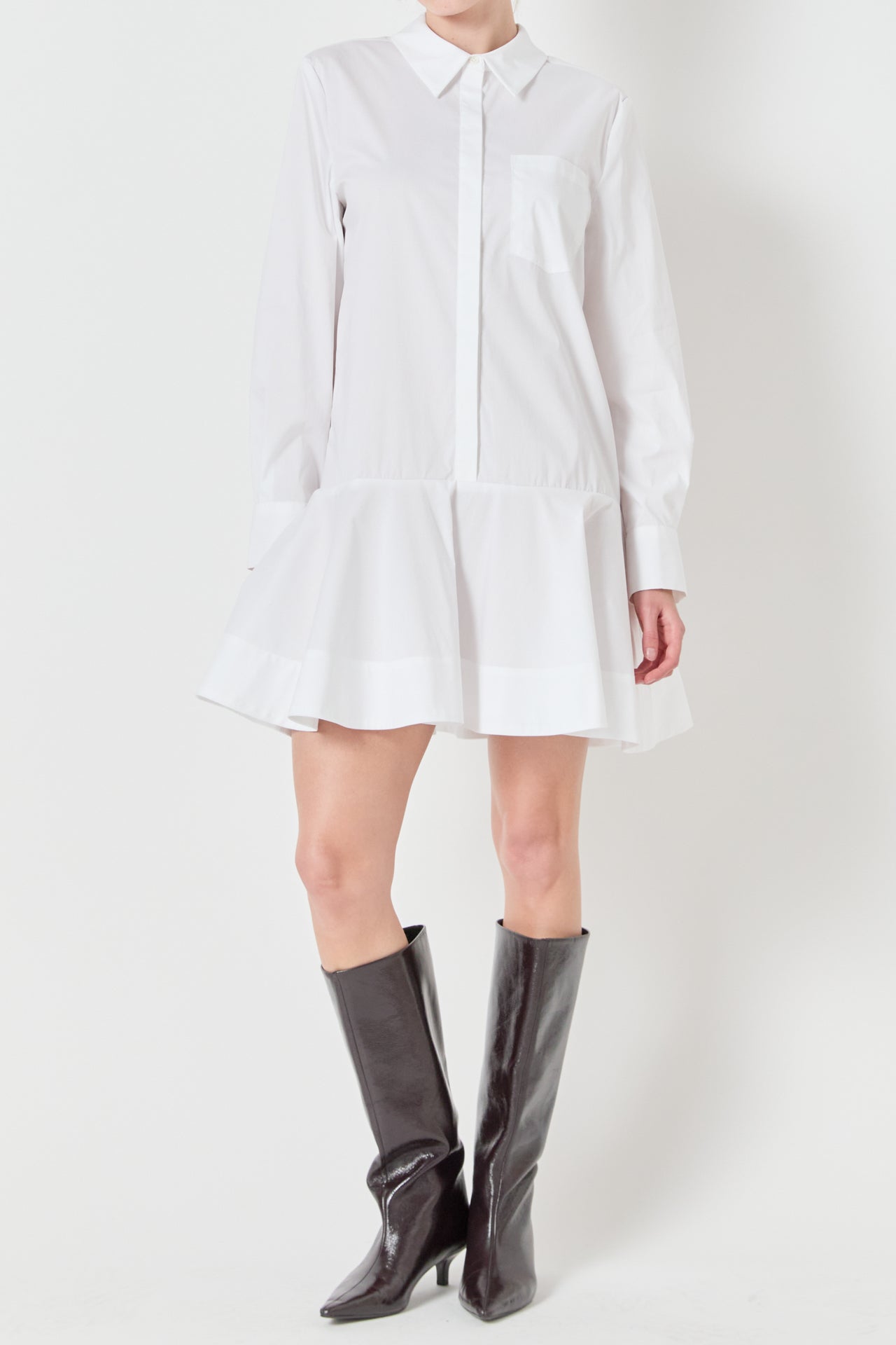 Collared Flare Skirt Dress