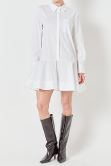 Collared Flare Skirt Dress