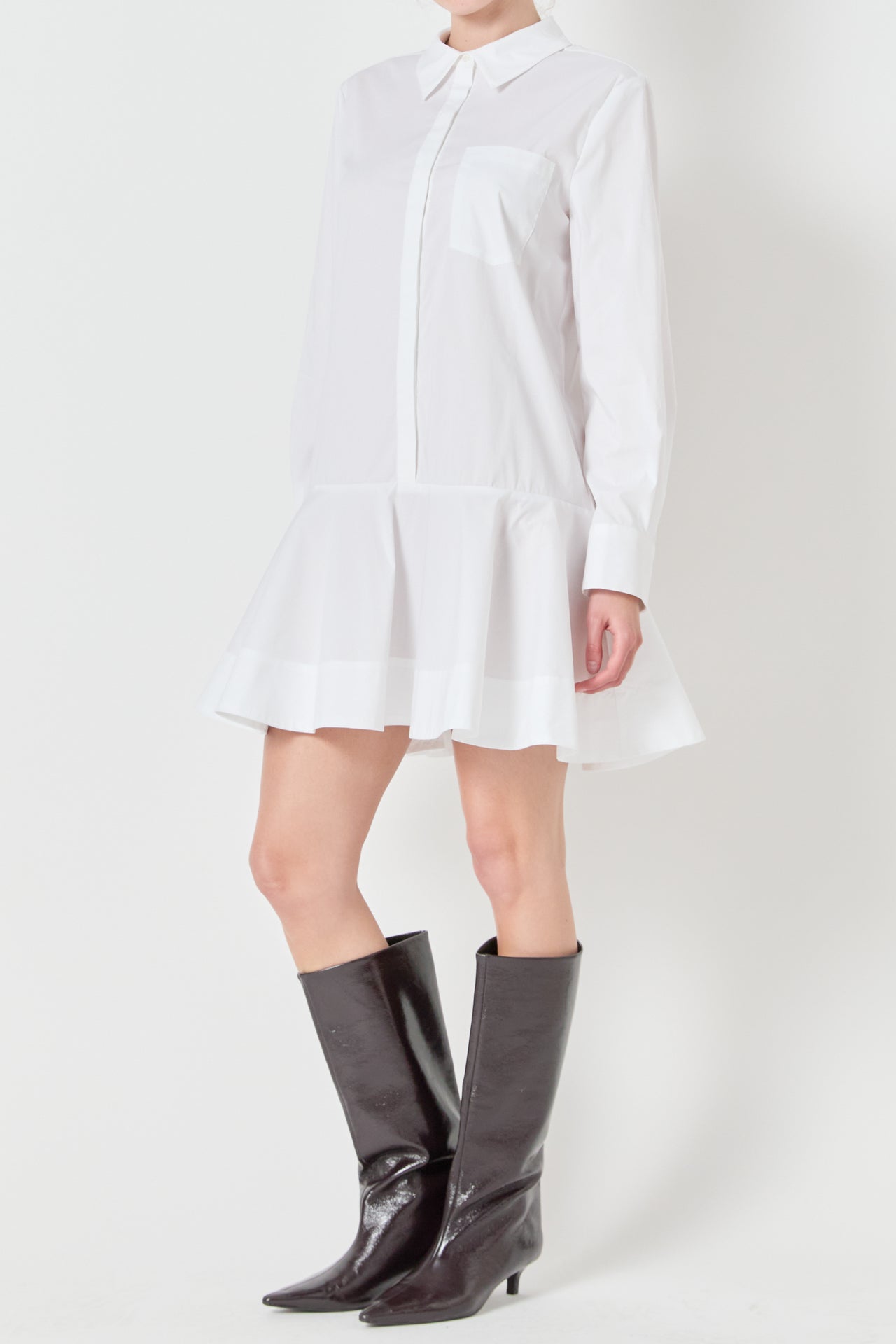 Collared Flare Skirt Dress