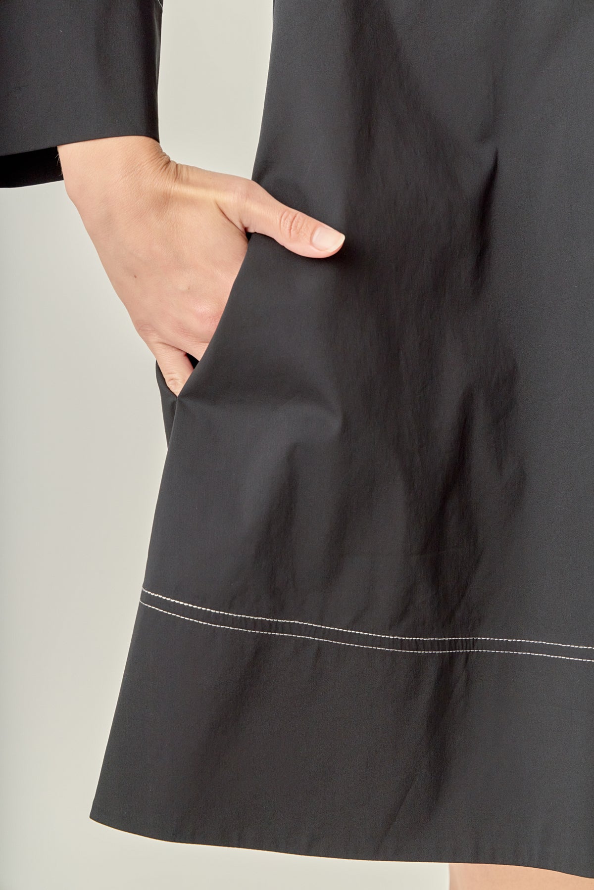 Contrast Stitch Detailed Mini Dress