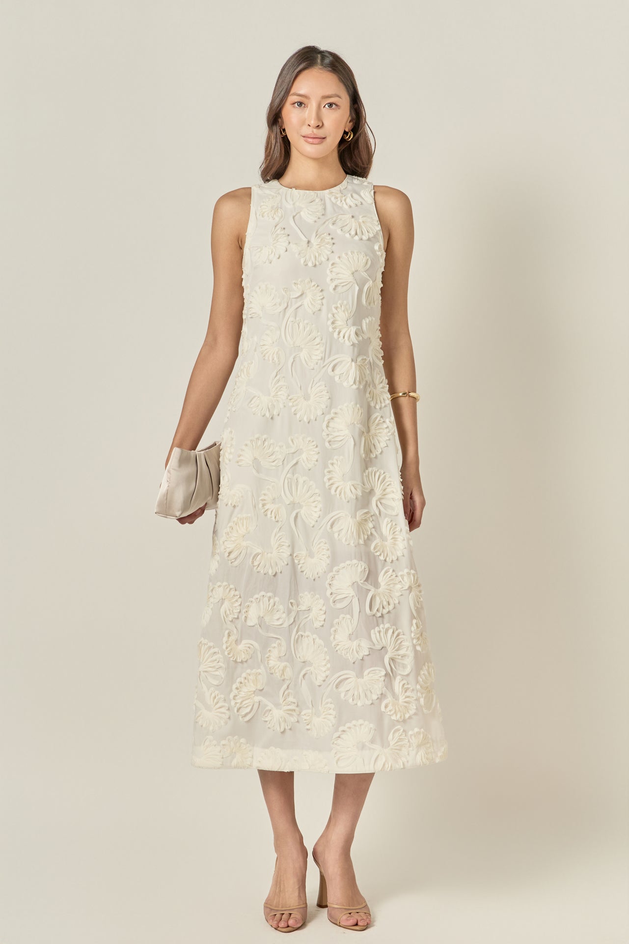 Shell Sleeveless Midi Dress