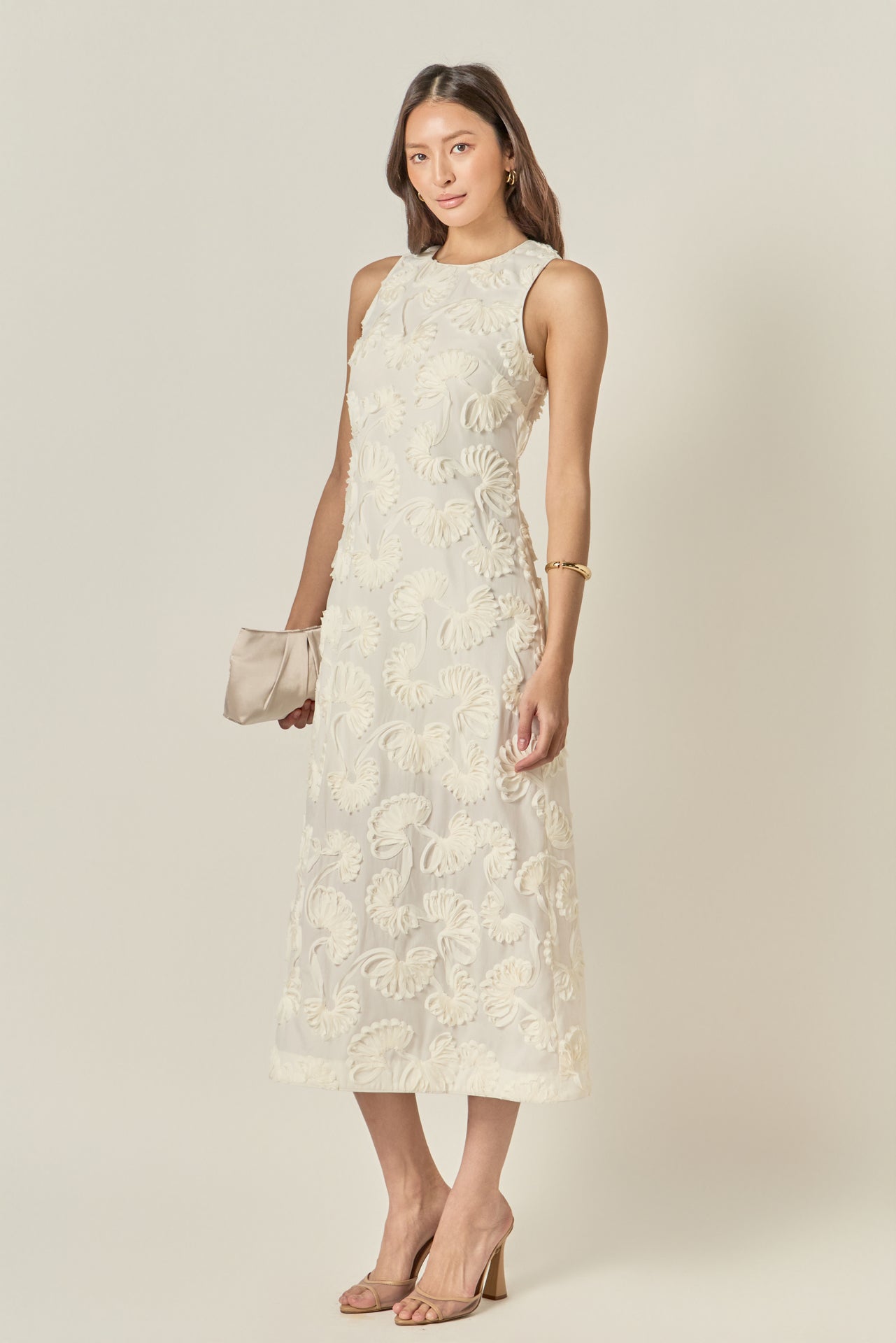 Shell Sleeveless Midi Dress