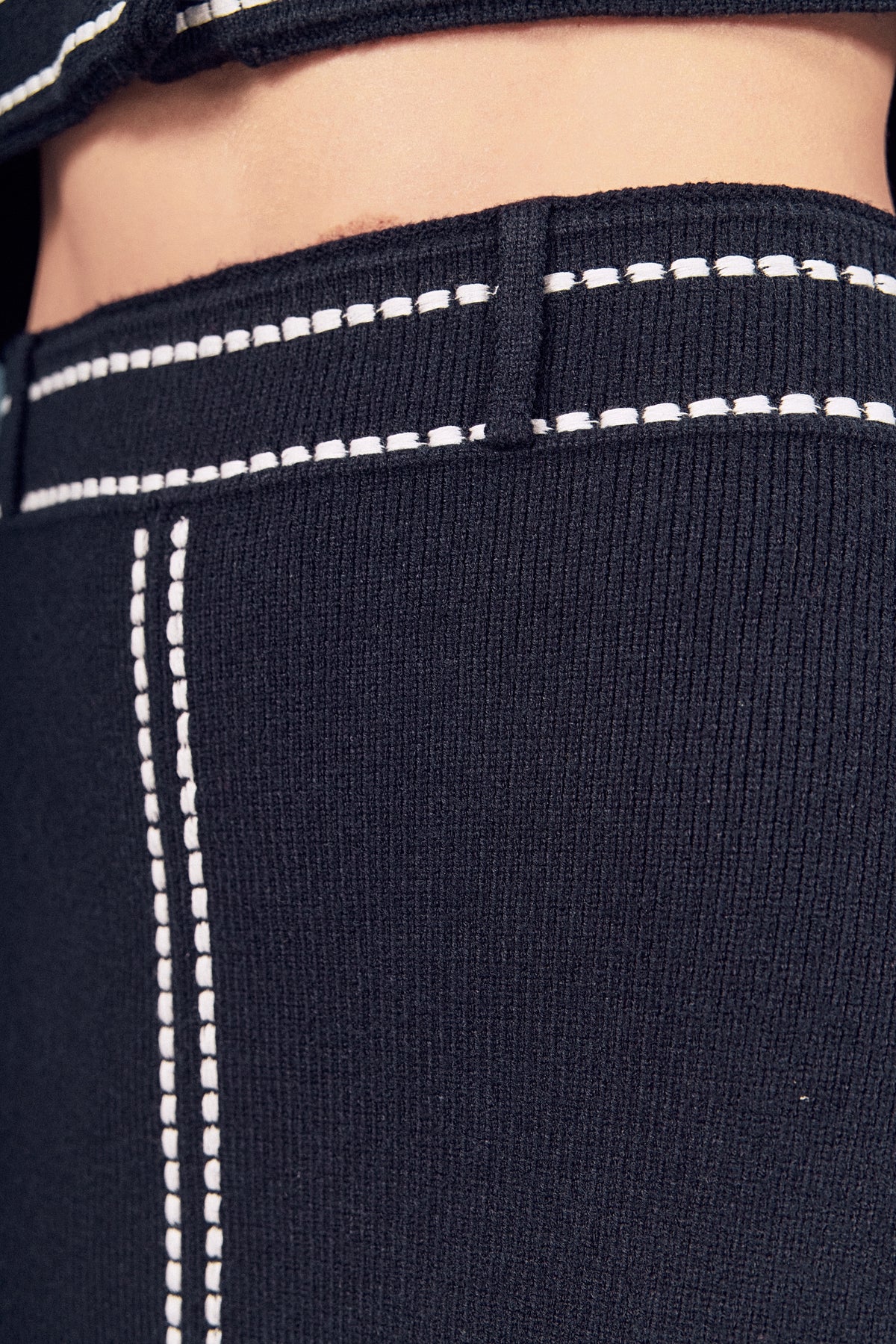 Denim-Look Knit Skirt