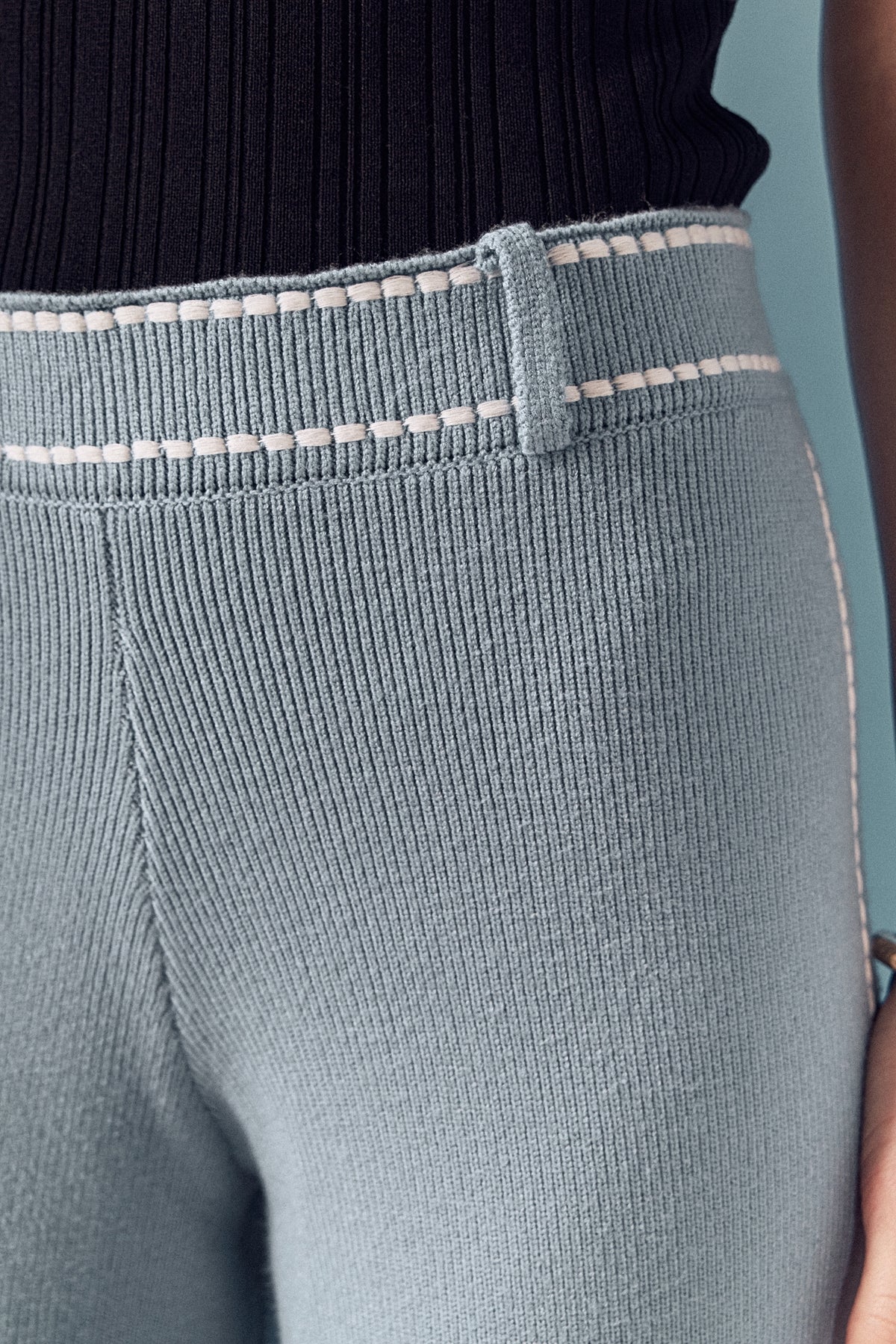 Stitch Detailed Knit Long Pants