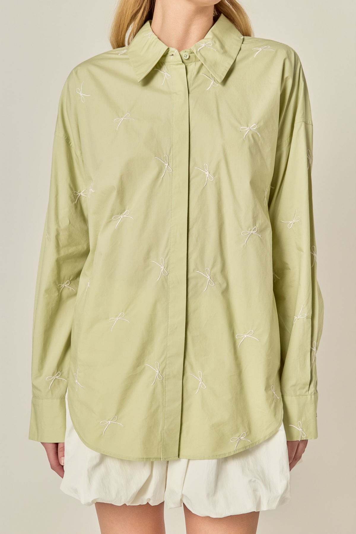 Bow Embroidery Shirt