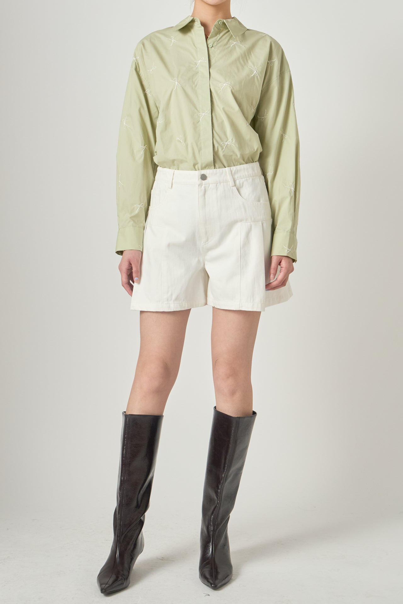 Bow Embroidery Shirt