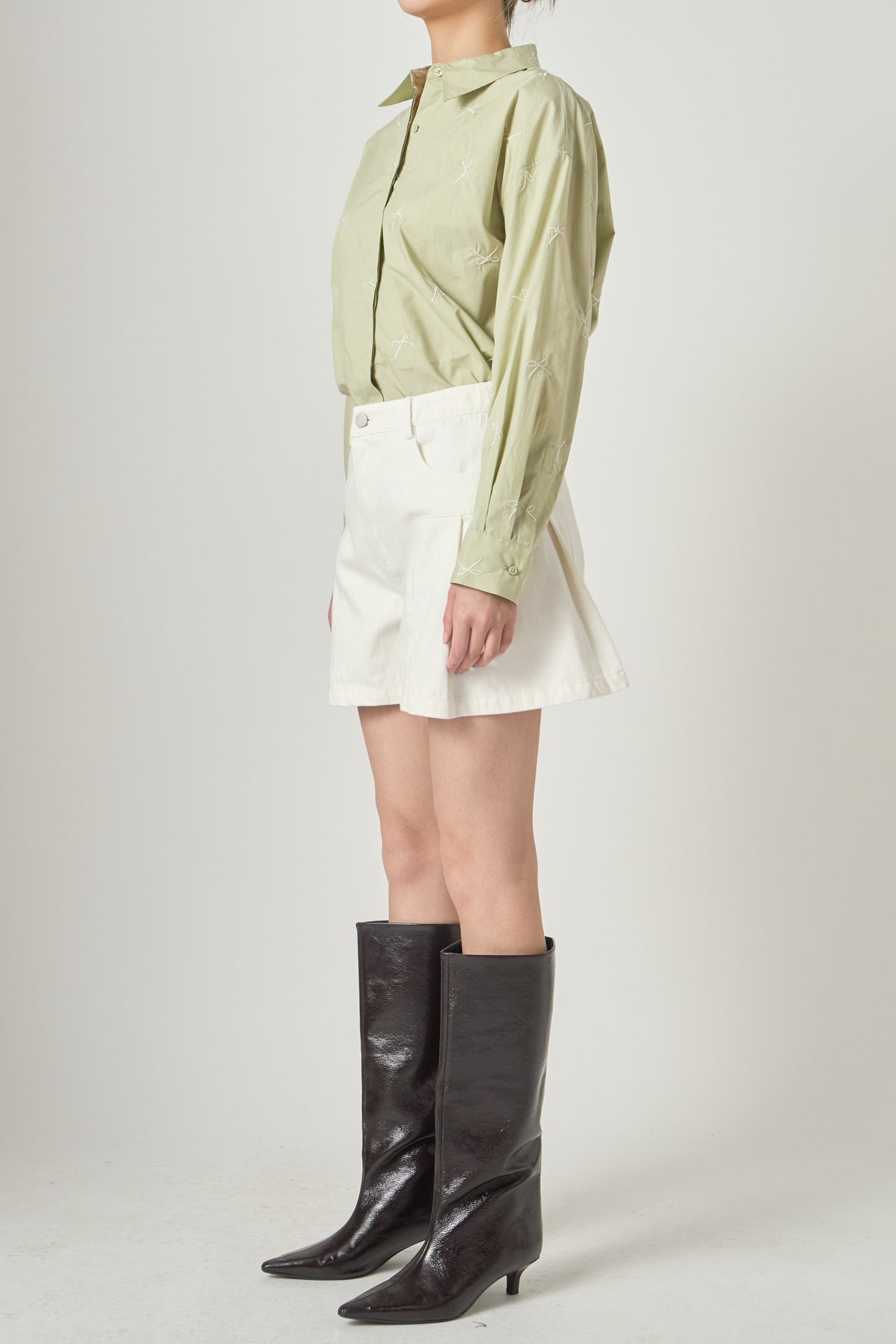 Bow Embroidery Shirt