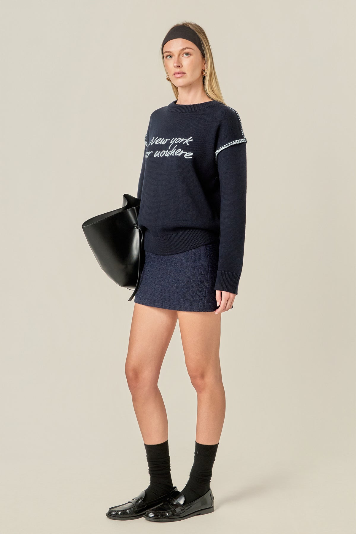 Handwriting Crew Neck Knit
