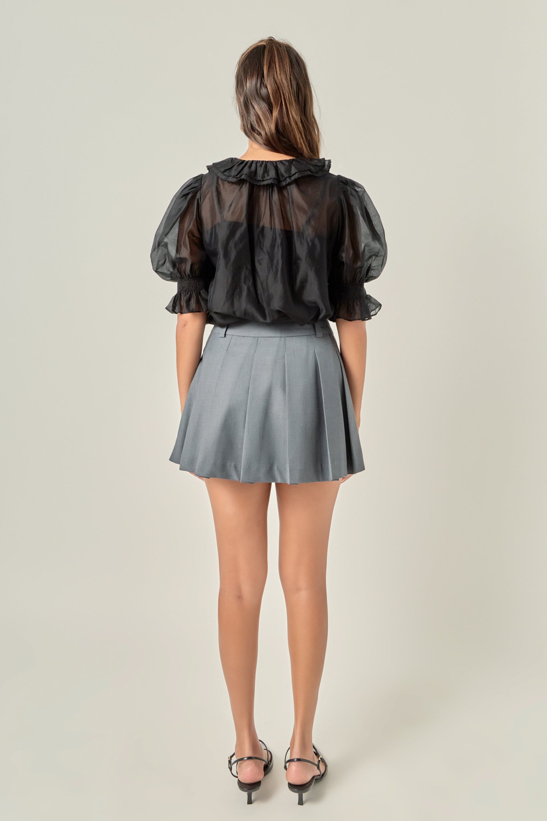 Ruffled Short Sleeves Blouse