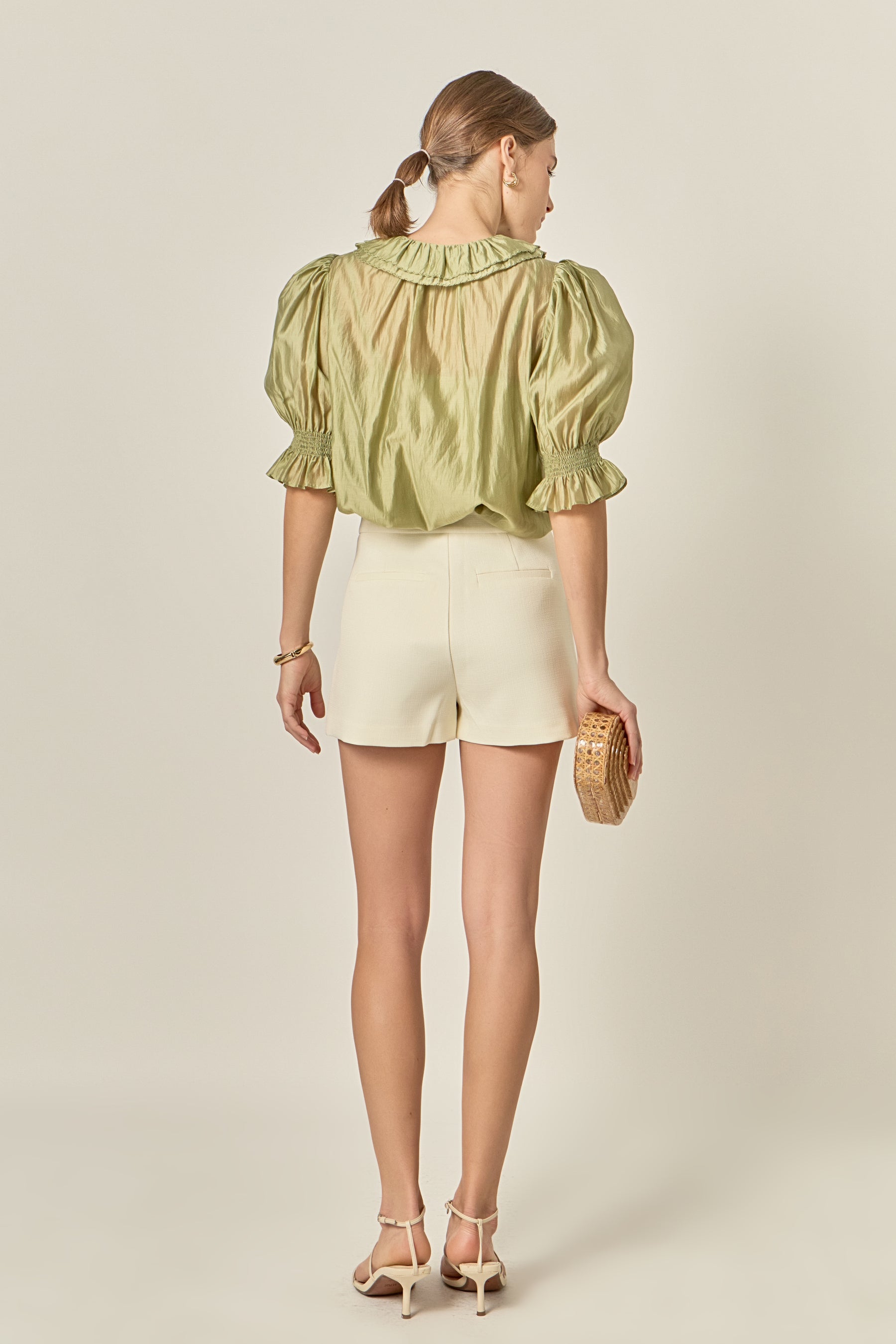 Ruffled Short Sleeves Blouse