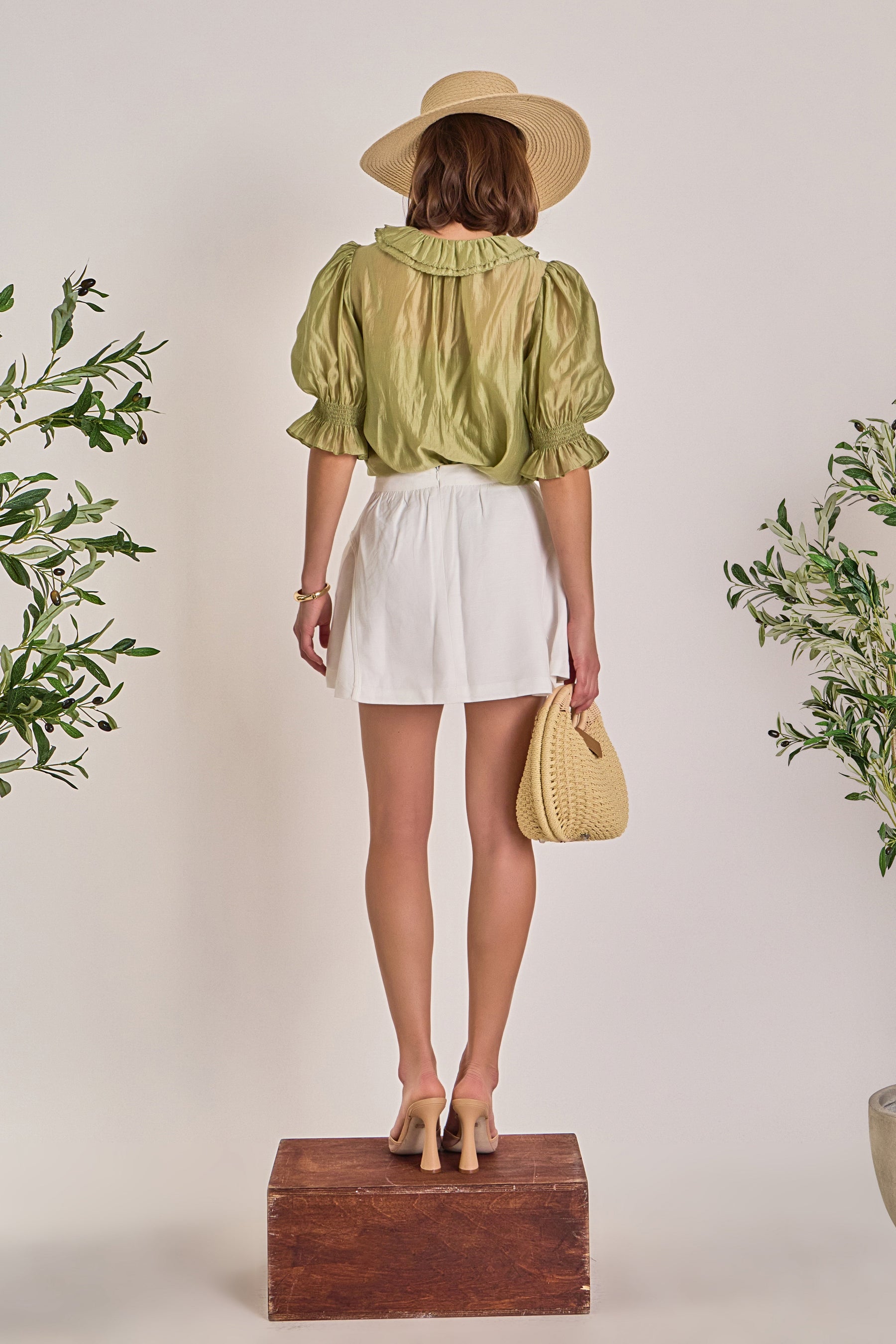 Ruffled Short Sleeves Blouse