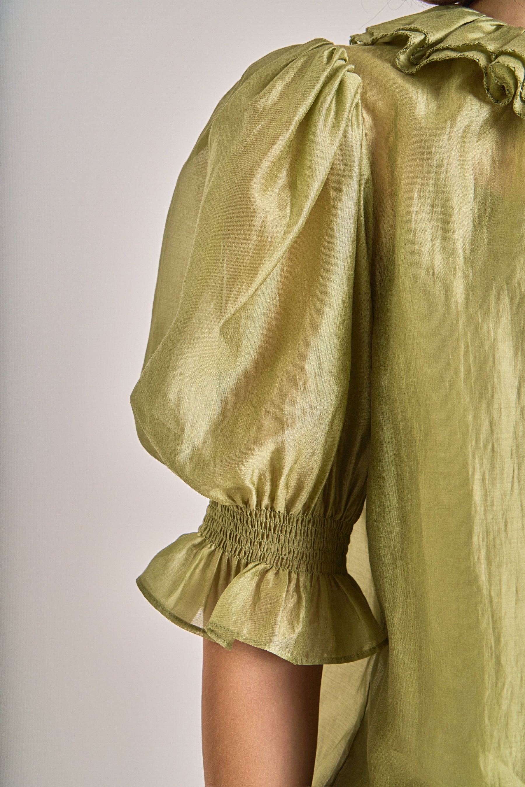 Ruffled Short Sleeves Blouse