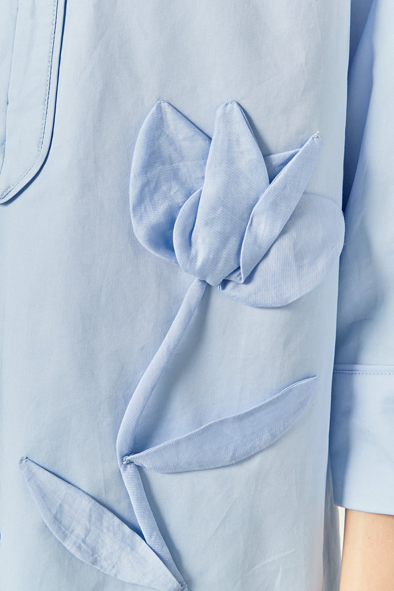 Appliqued Striped Shirt Mini Dress