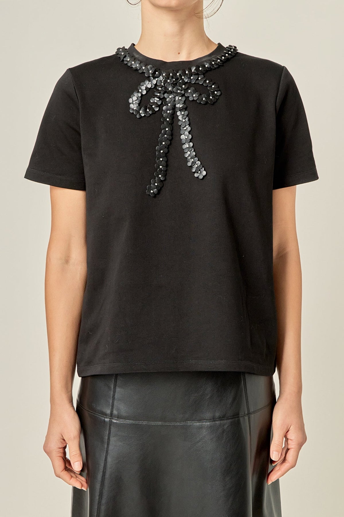 Floral Bow Detail Top