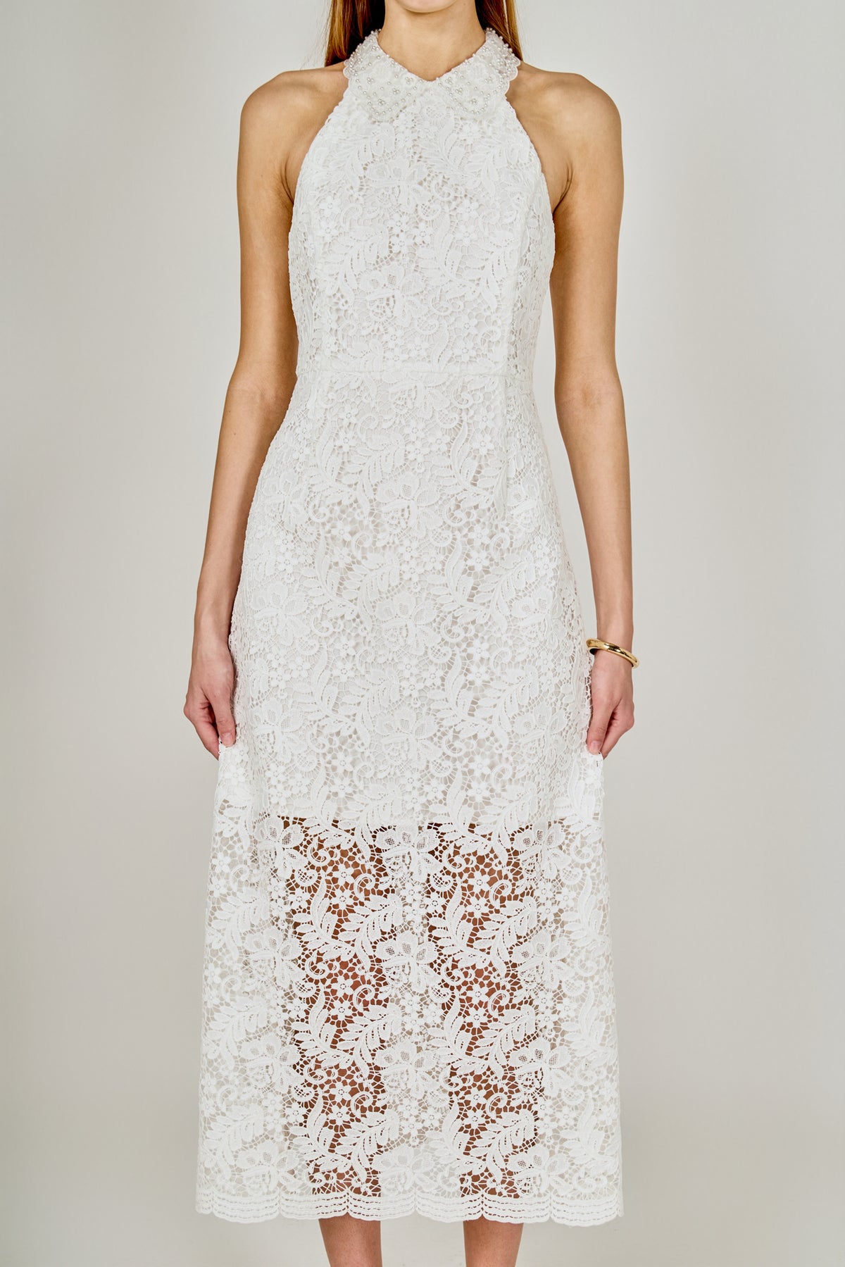 Lace Halter Maxi Dress