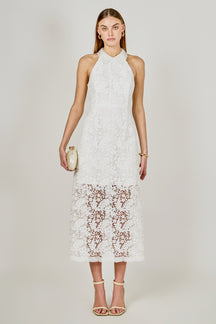 Lace Halter Maxi Dress