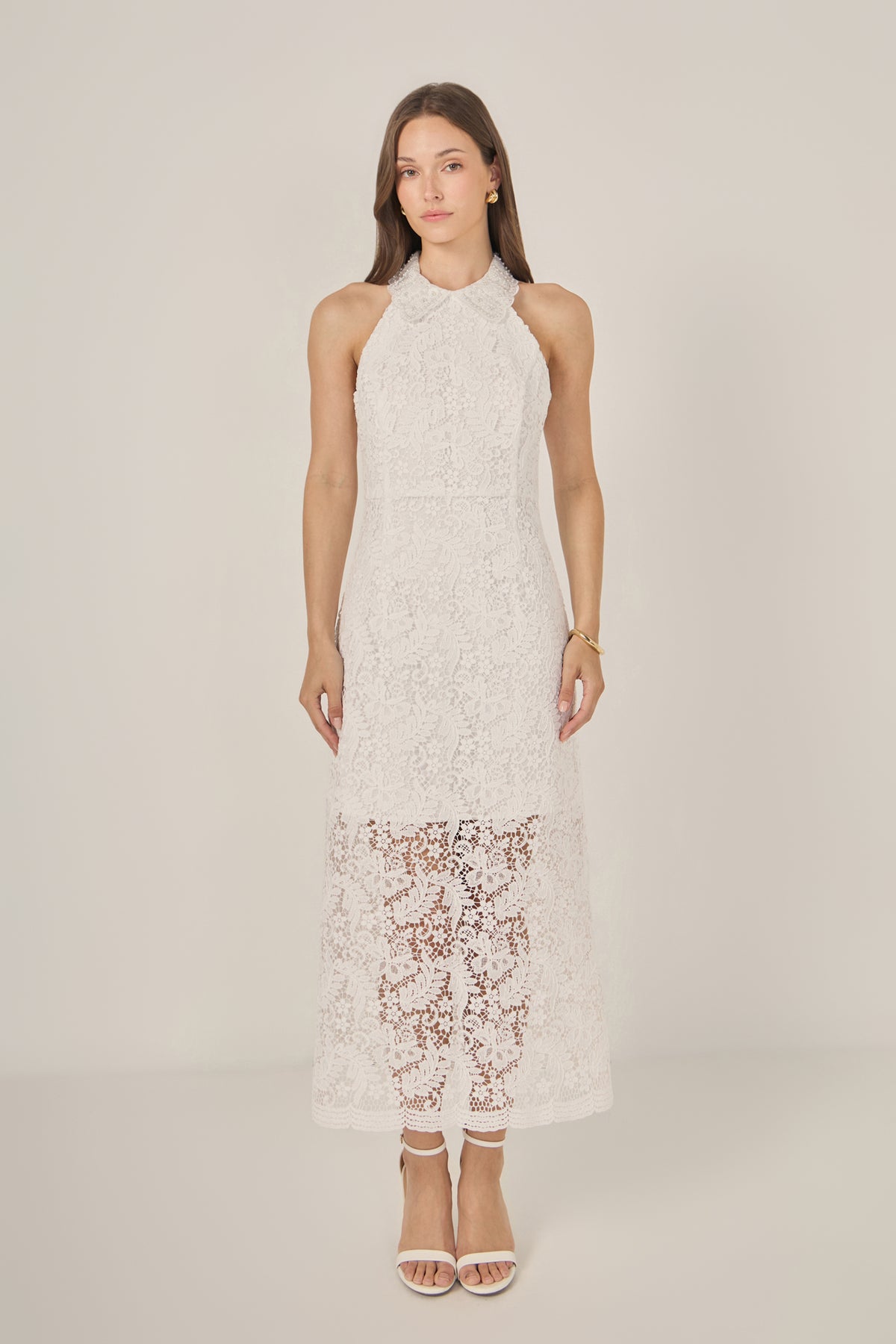 Lace Halter Maxi Dress