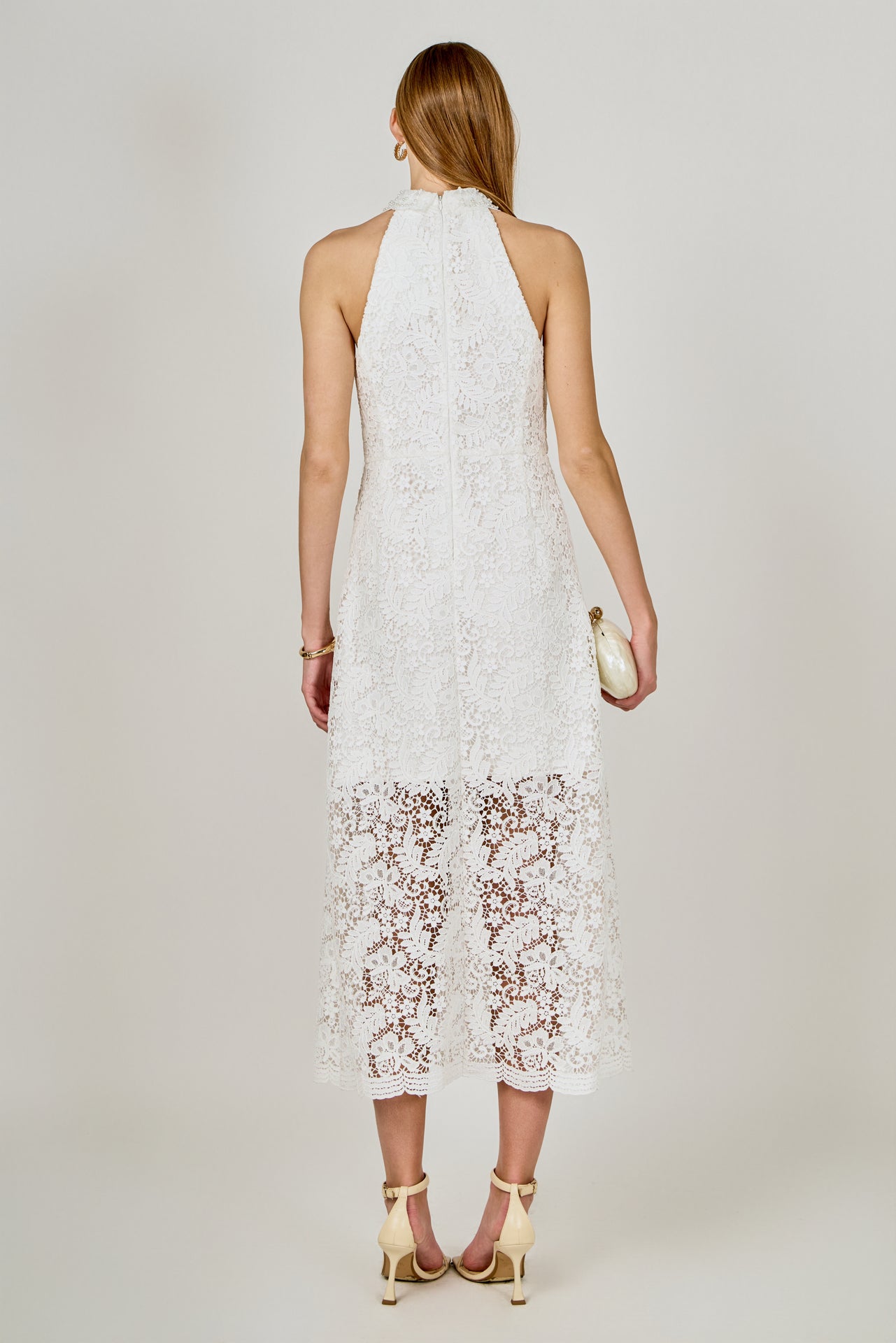 Lace Halter Maxi Dress