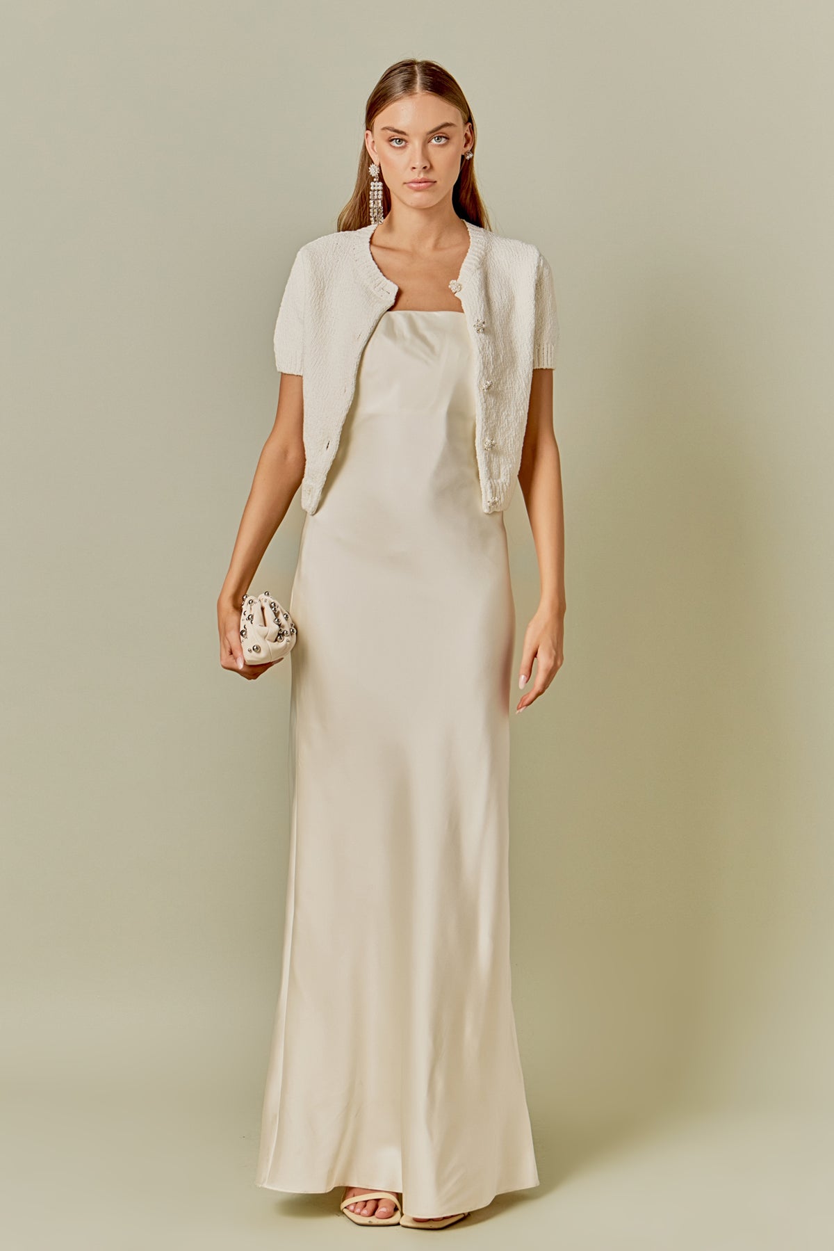 Collared Knit Short Sleeve Jacket