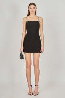 Rhinestone Bow Mini Dress