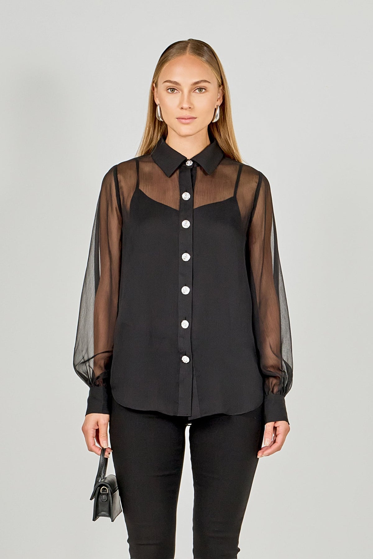 Volume Sleeve Shirt Blouse