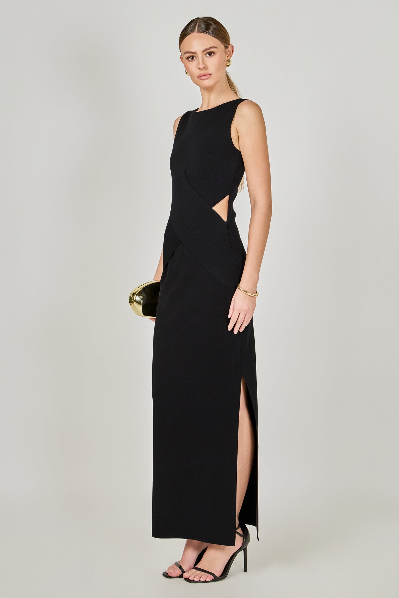 Hip Cut Out Maxi Dress
