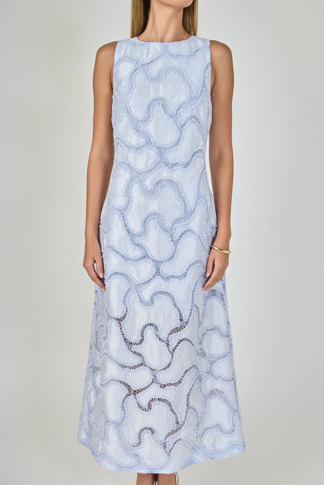 Beaded Embellishment Midi Dress
