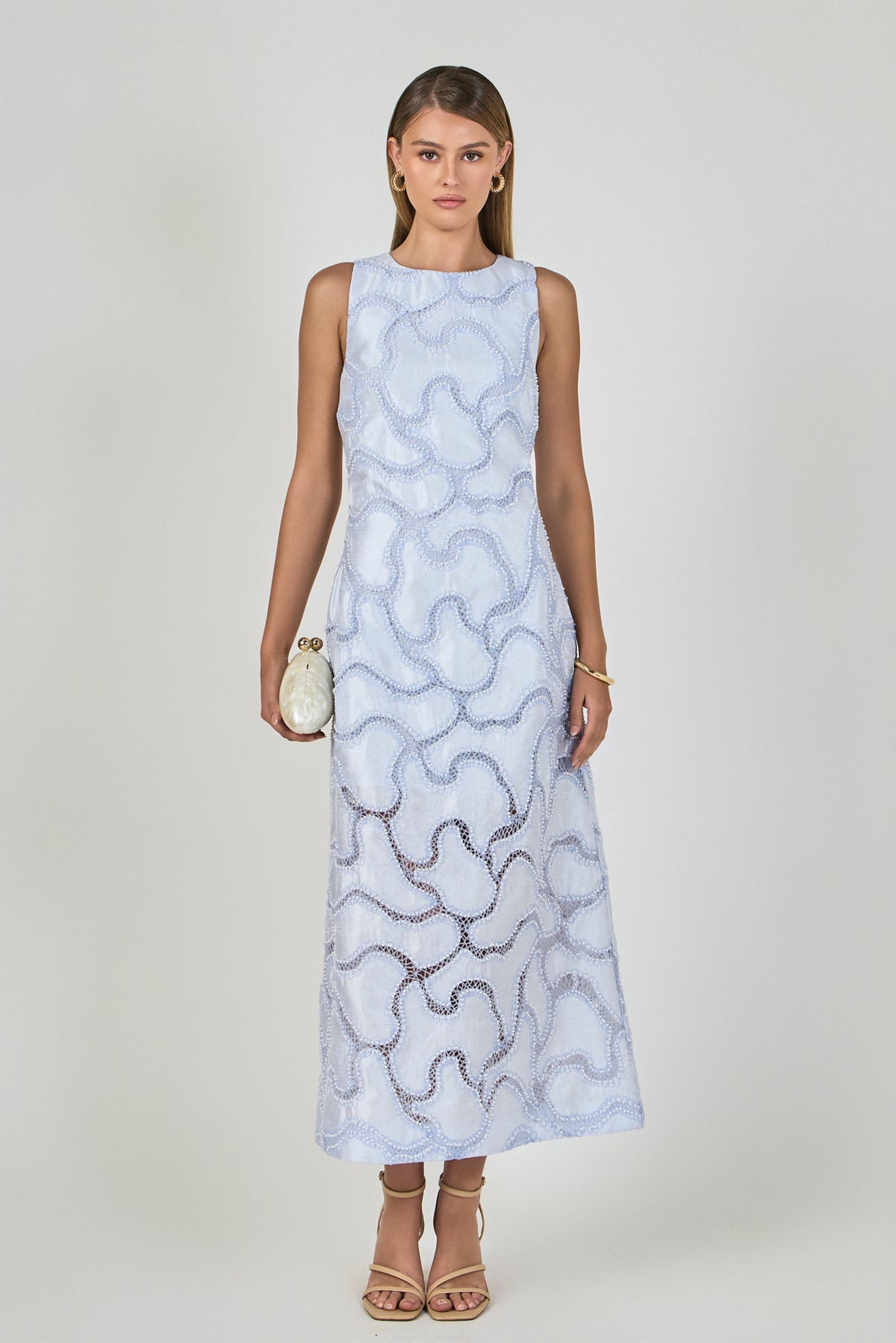 Beaded Embellishment Midi Dress