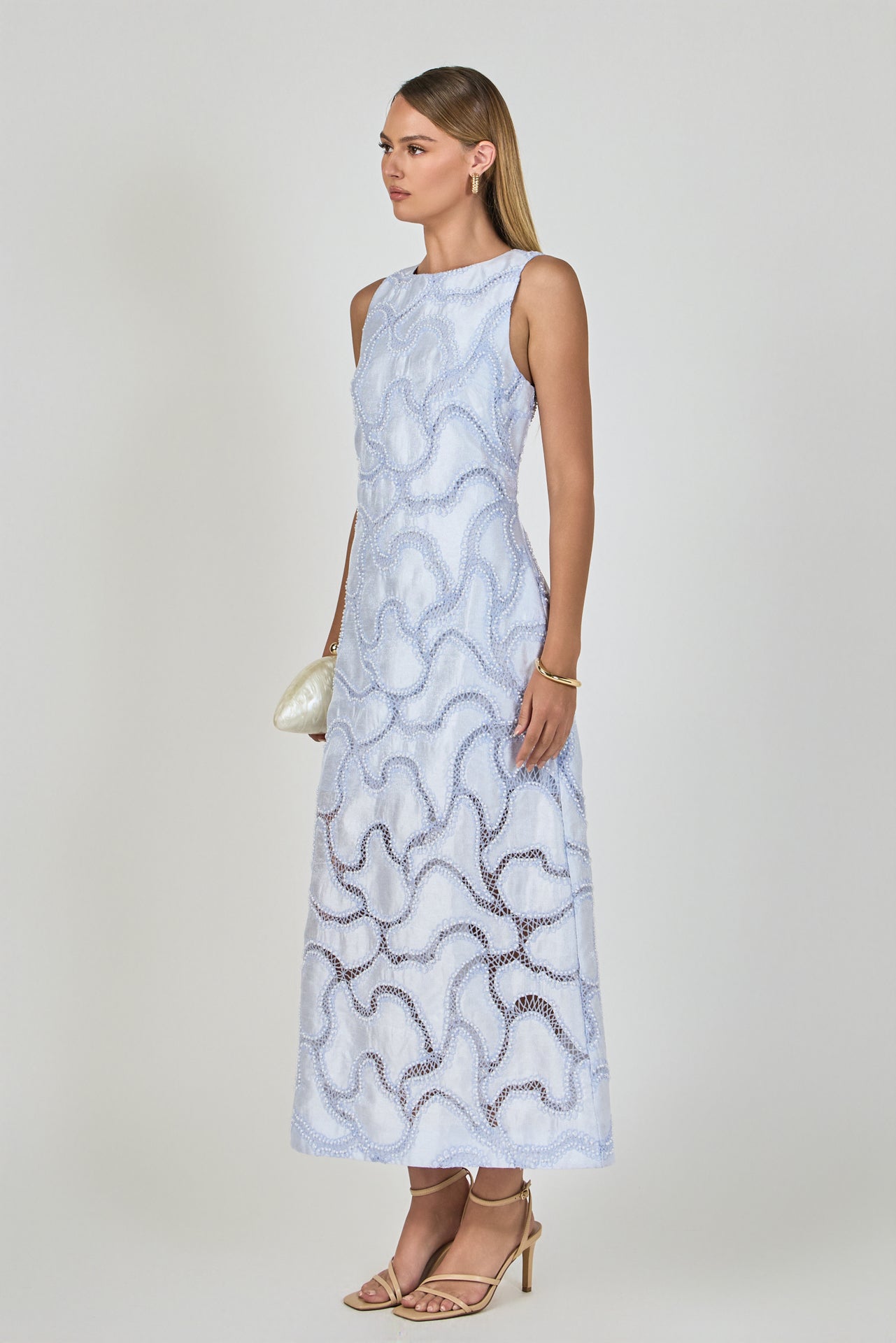 Beaded Embellishment Midi Dress