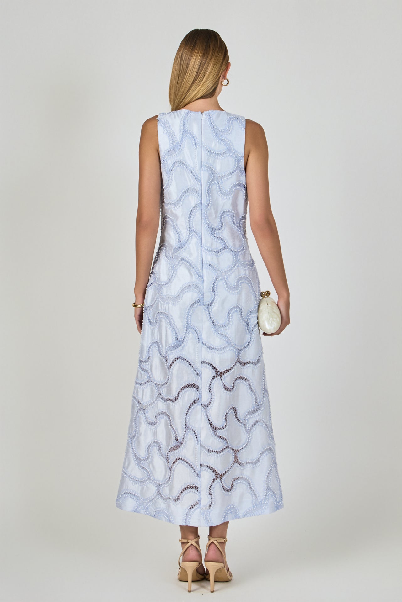 Beaded Embellishment Midi Dress