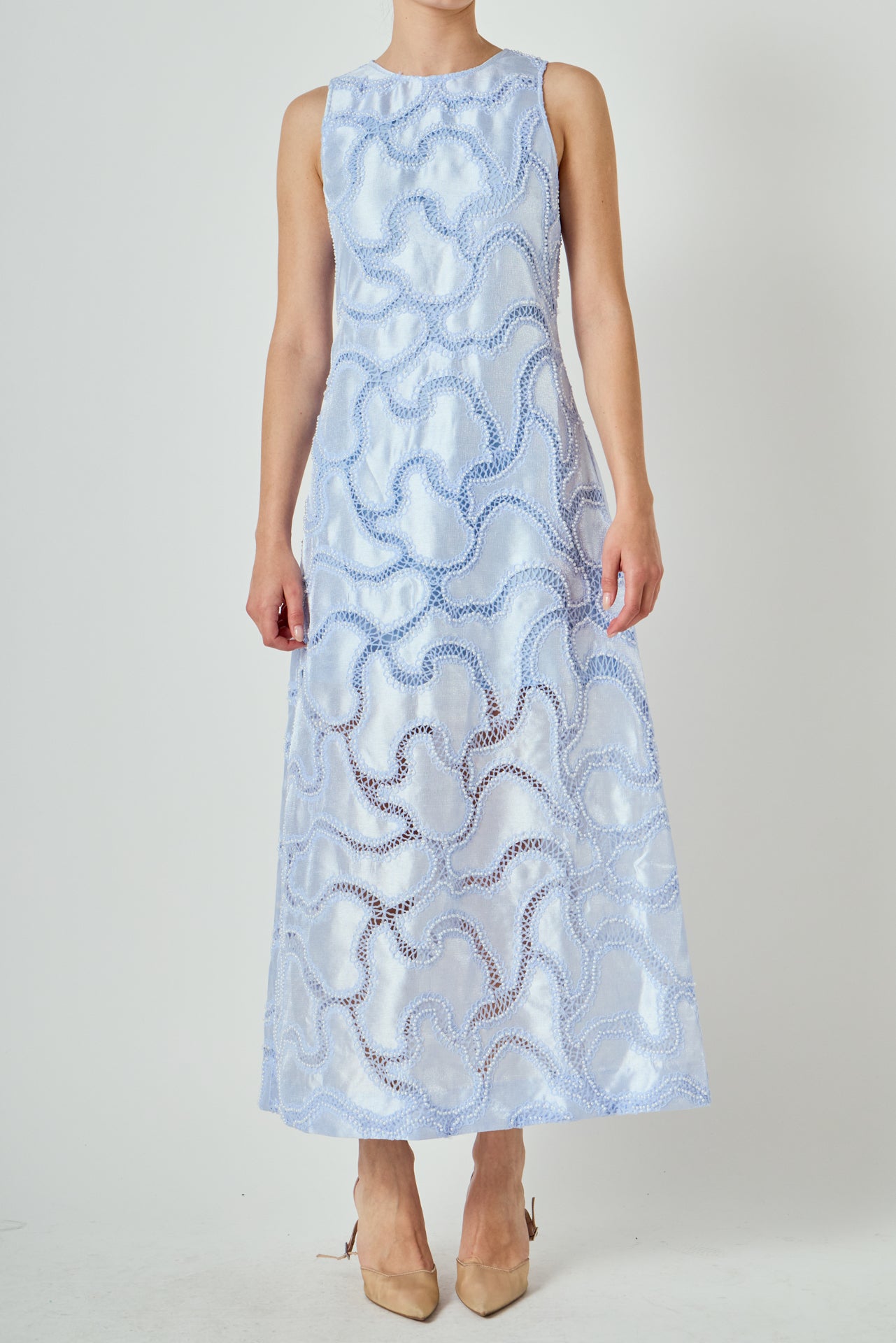 Beaded Embellishment Midi Dress