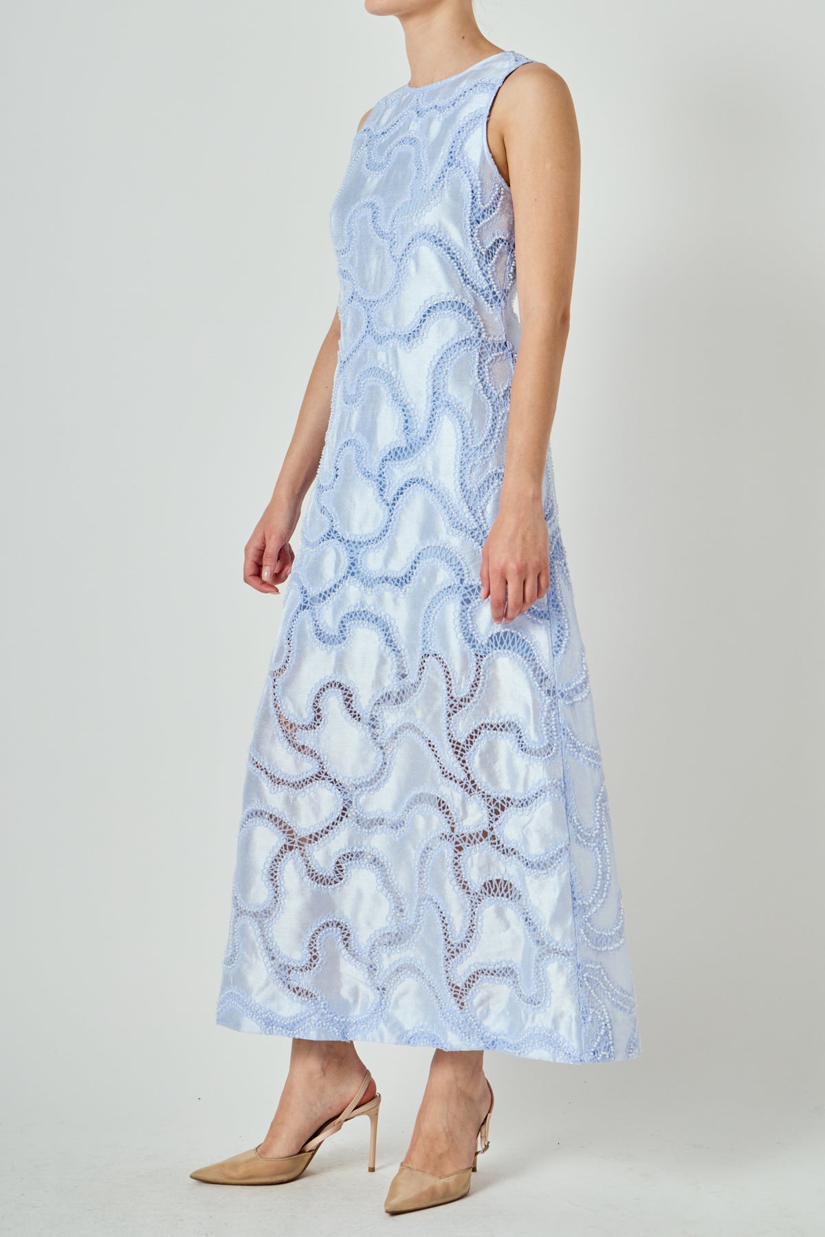 Beaded Embellishment Midi Dress