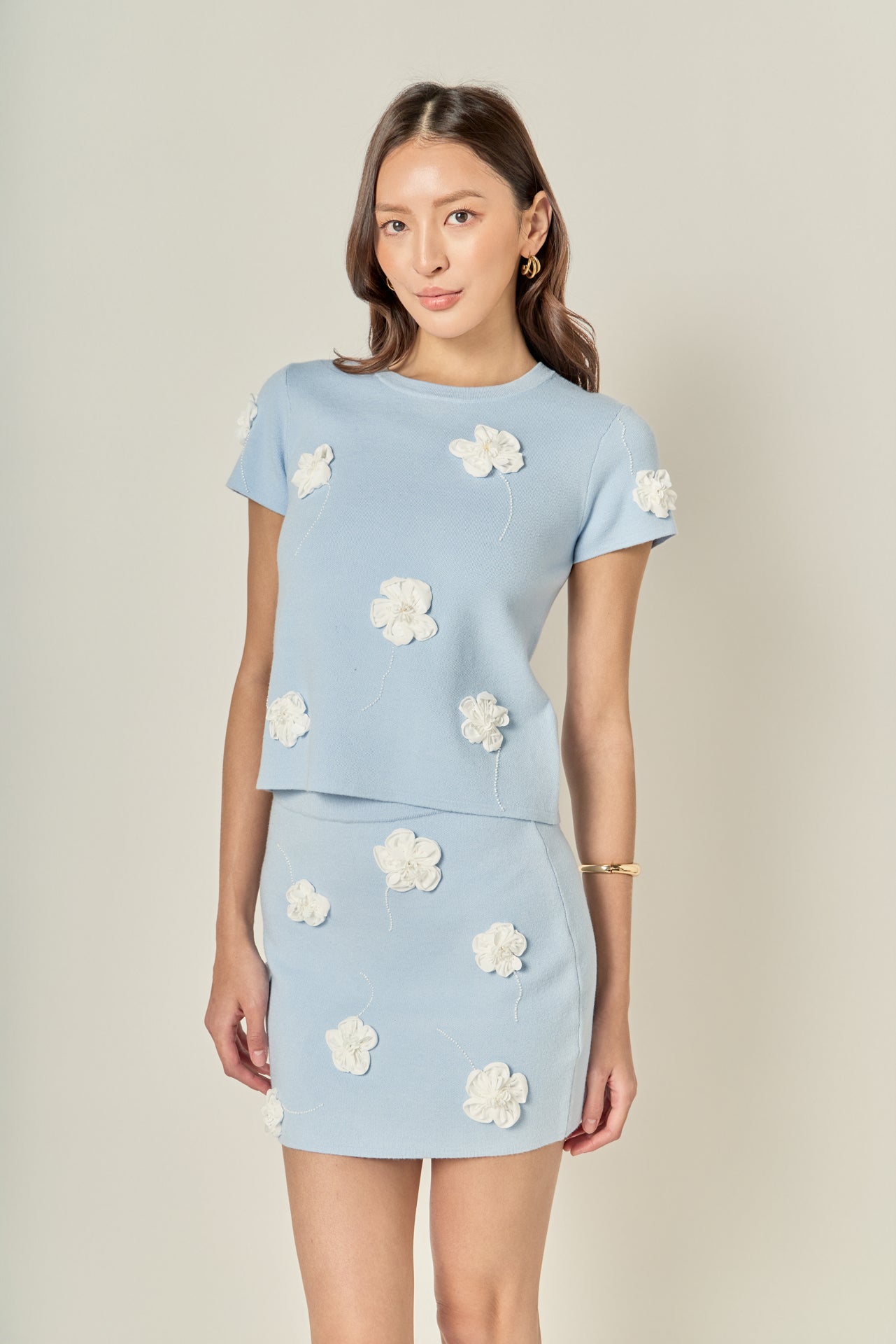 3D Flower Knit Skirt