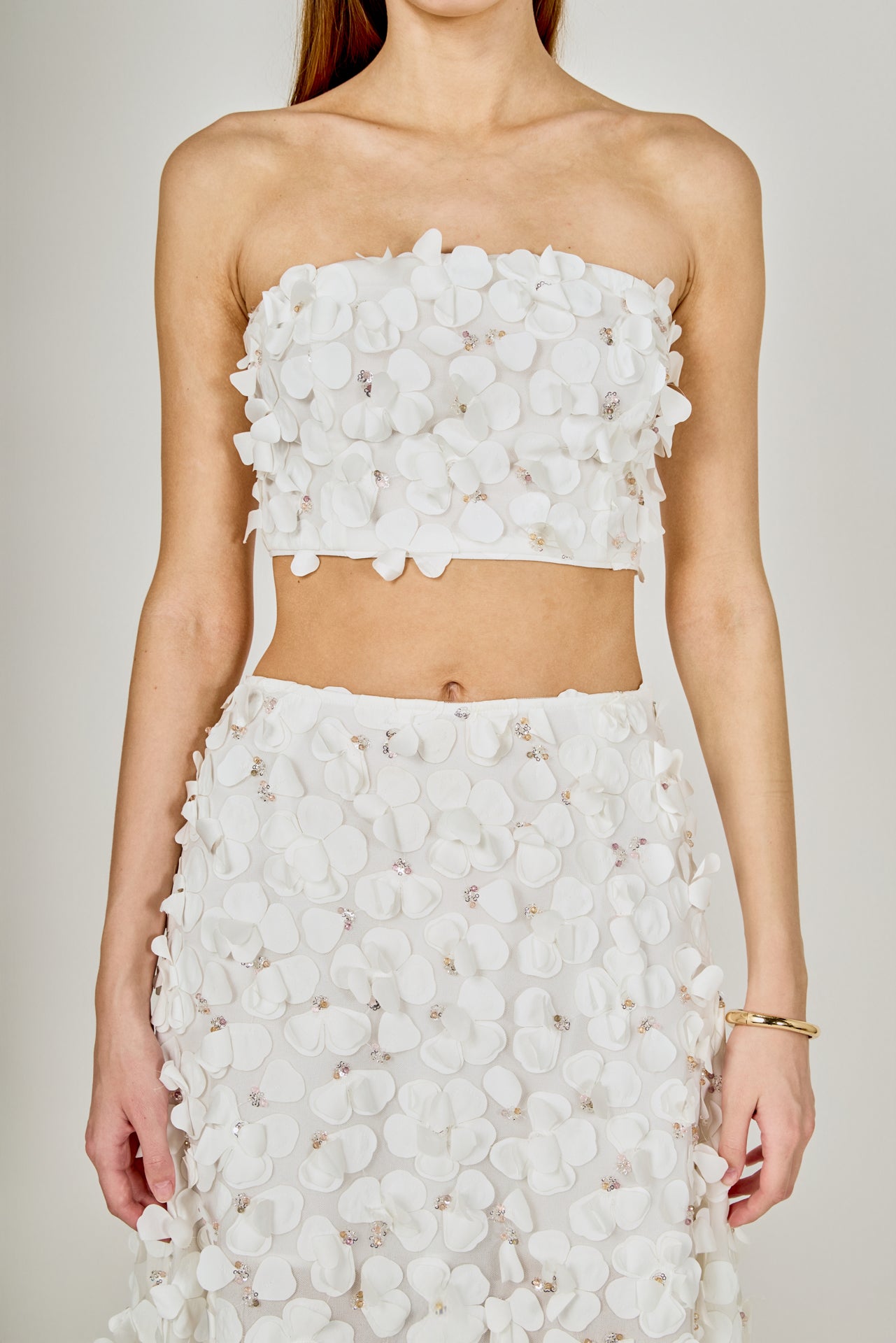 3D Floral Bandeau Top