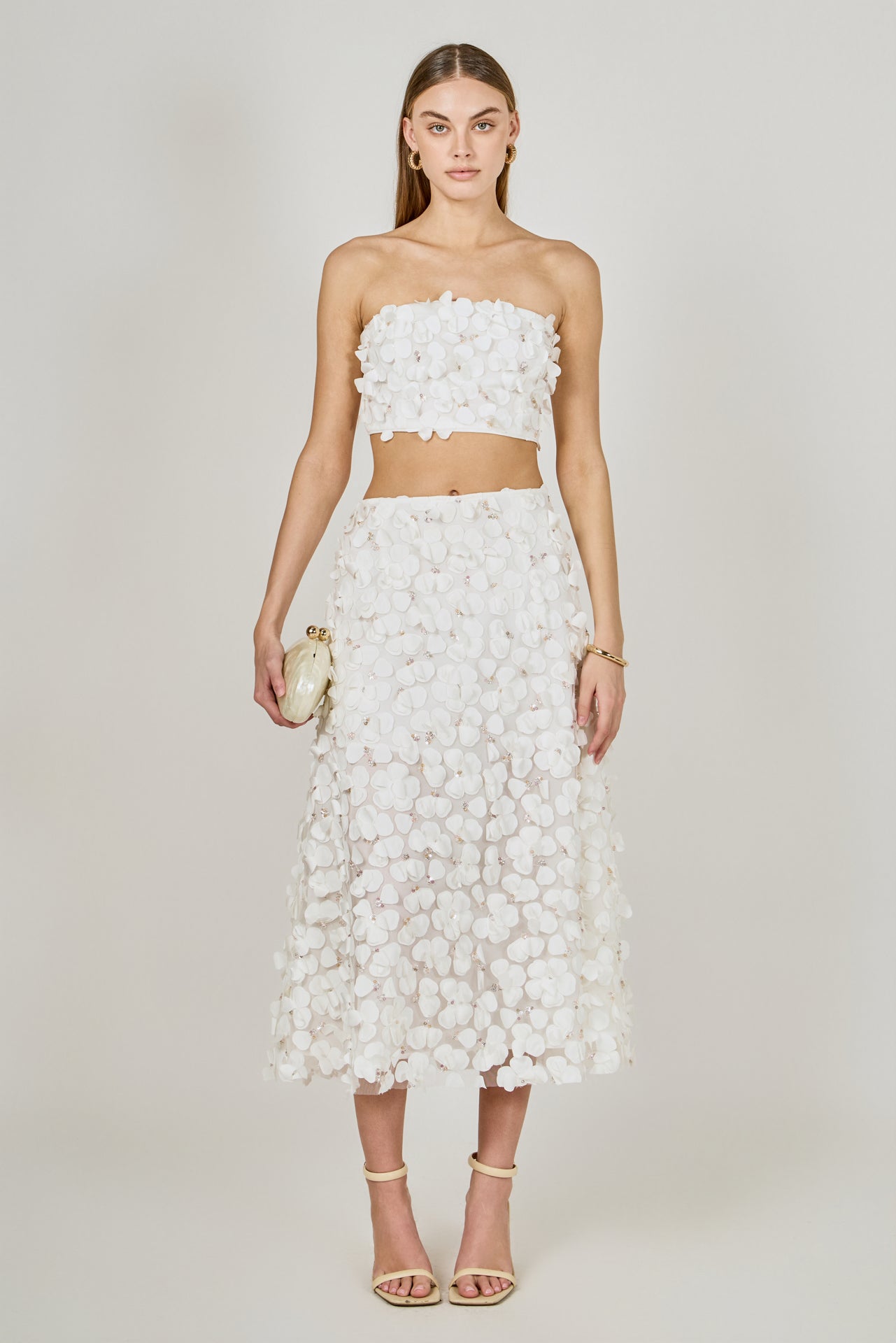 3D Floral Bandeau Top