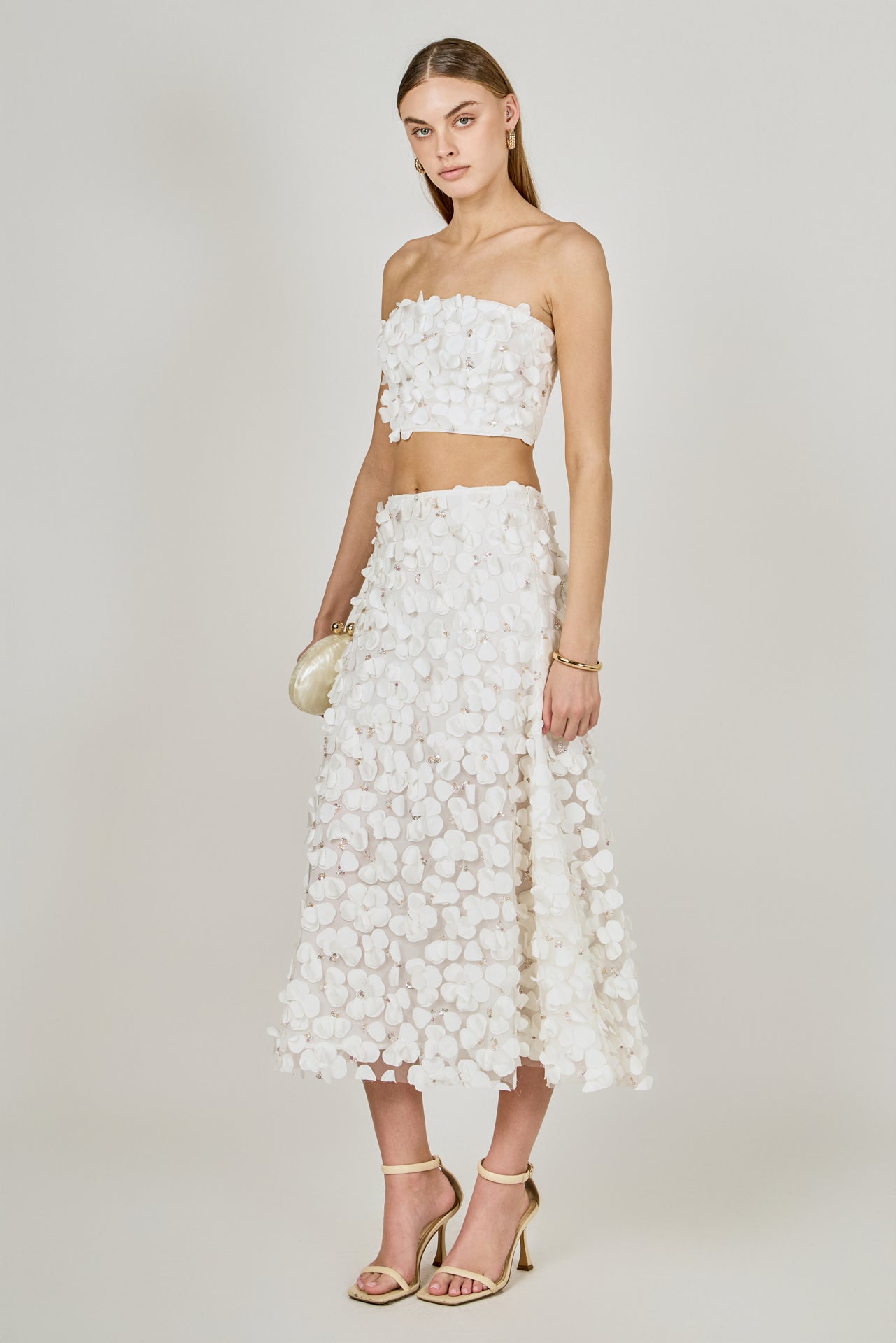 3D Floral Maxi Skirt