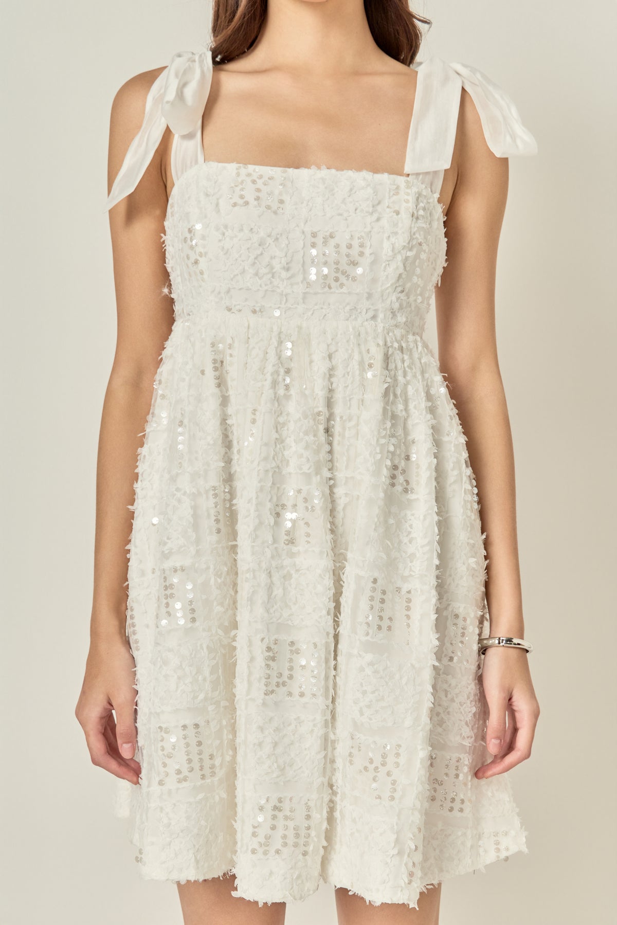 Sequins Bow Mini Dress