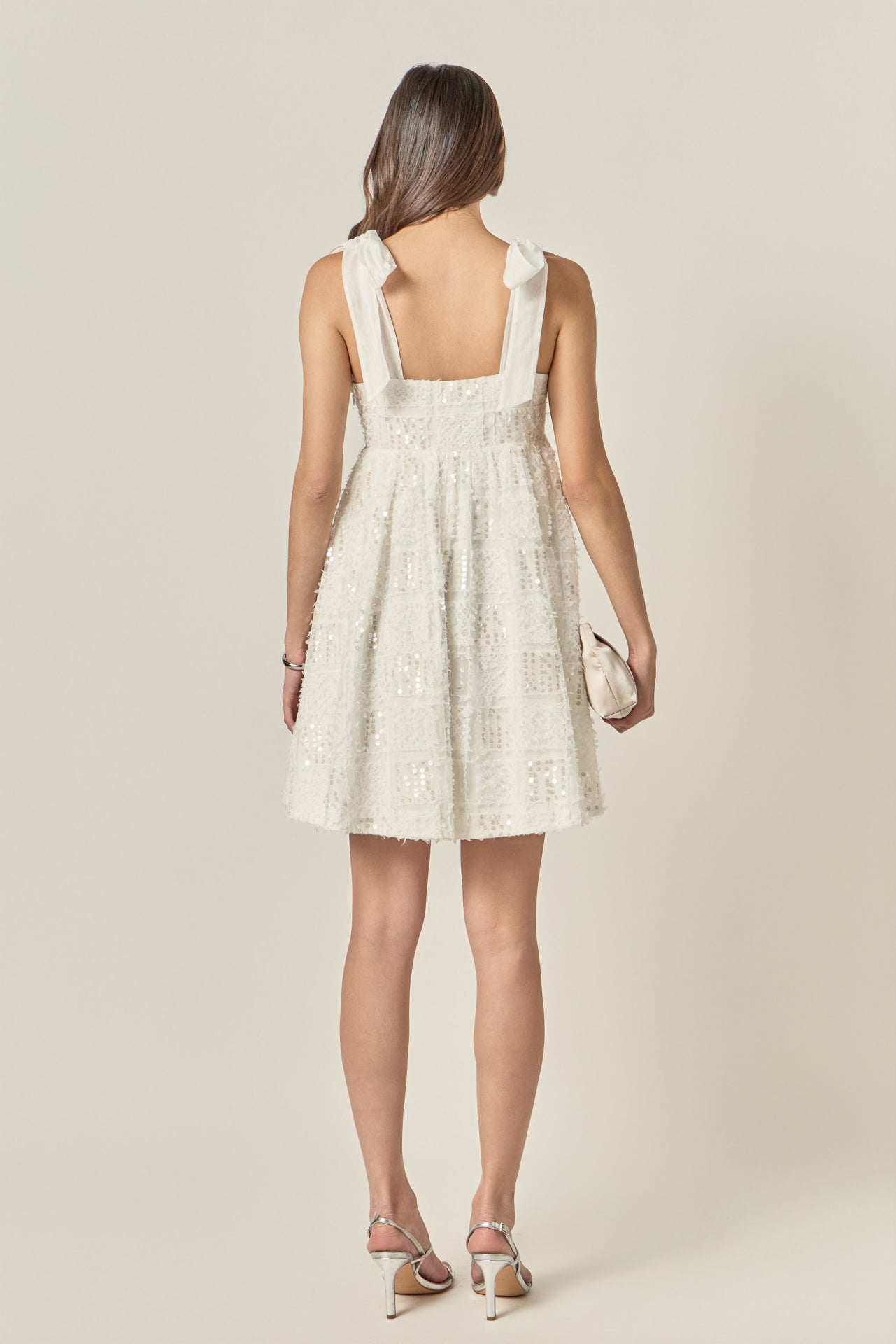 Sequins Bow Mini Dress